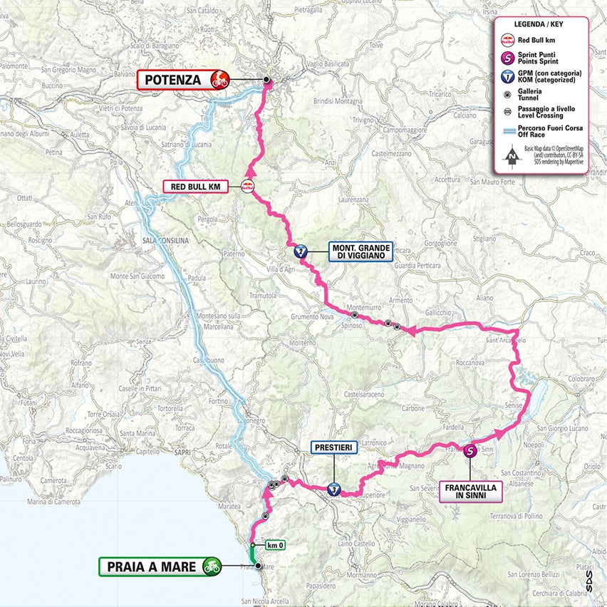 Giro d'Italia stage 5 map