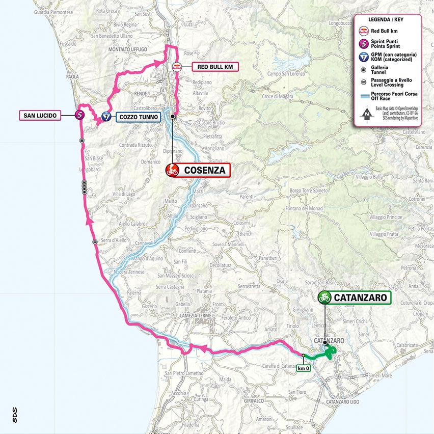 Giro d'Italia stage 4 map