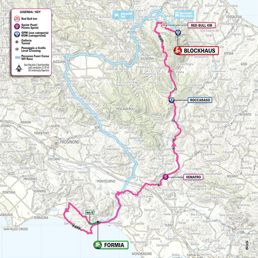 Giro d'Italia stage 7 map