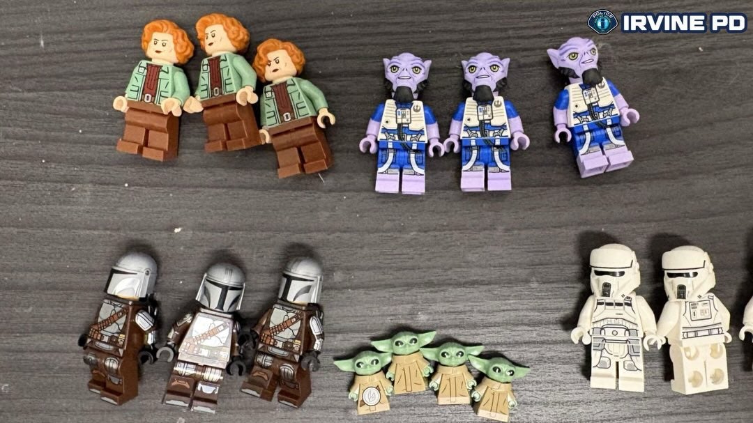 Irving police say they searched the duo’s car and found some of the stolen Lego pieces