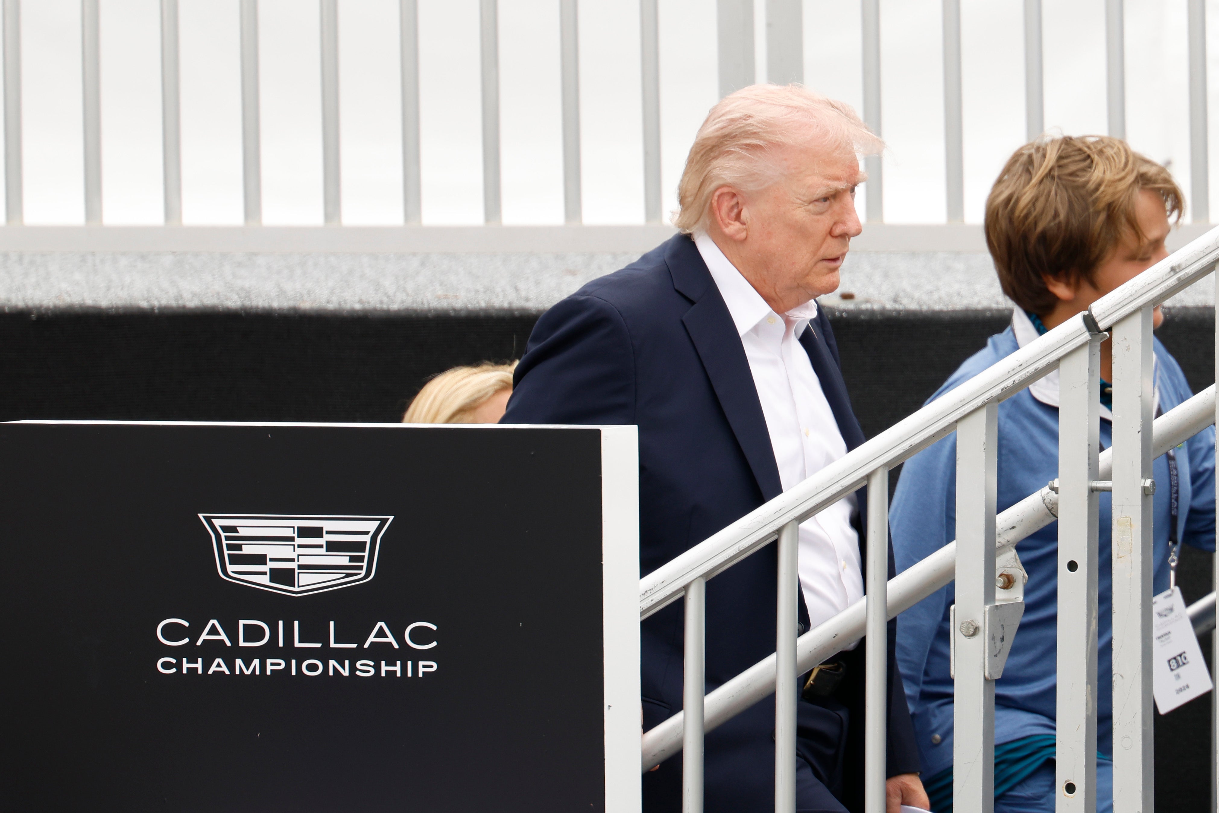 President Donald Trump attended the PGA Tour at his Doral resort near Miami, Florida, amid brutal approval ratings over the economy and war in Iran