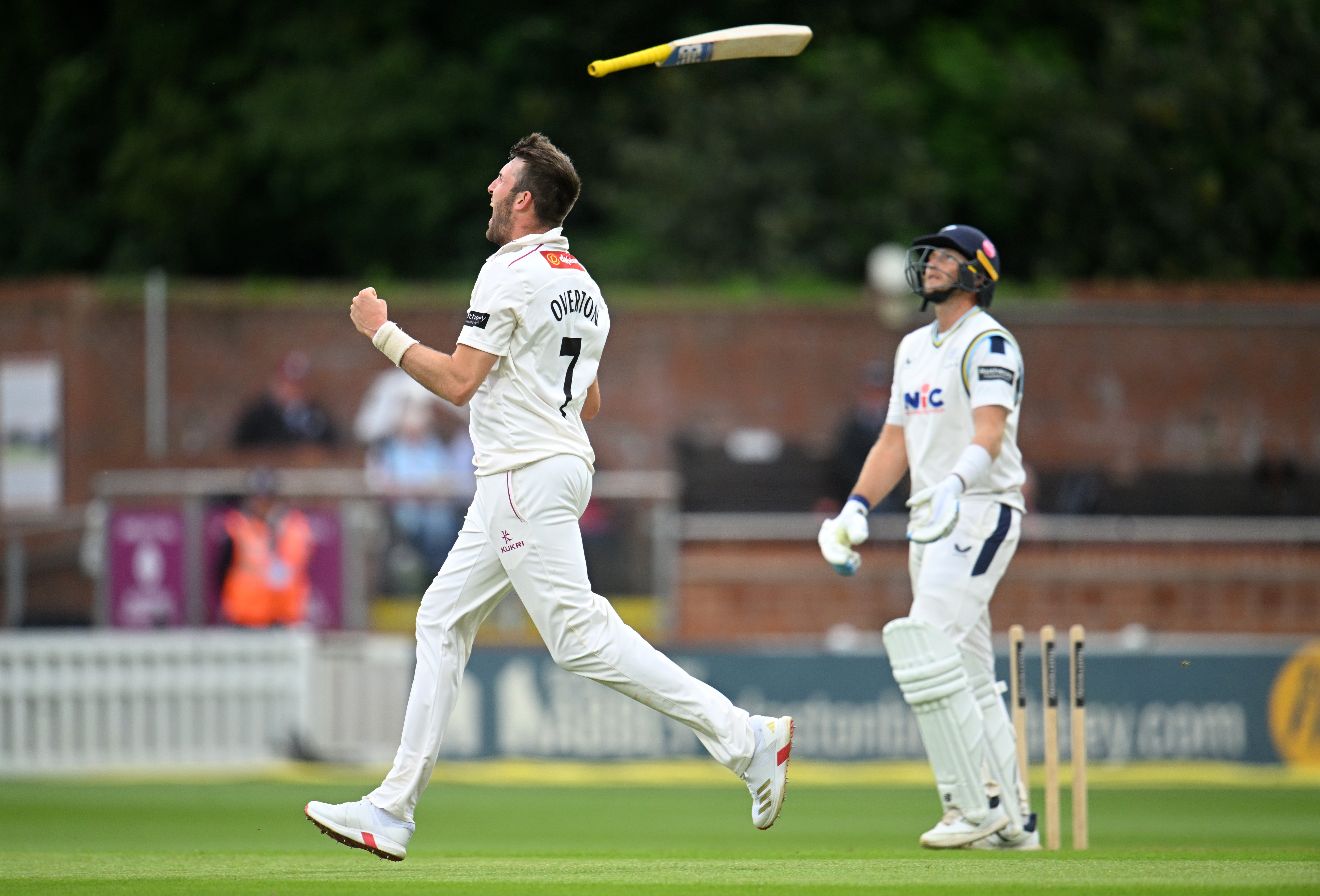 Joe Root made a half-century before falling to former England colleague Craig Overton