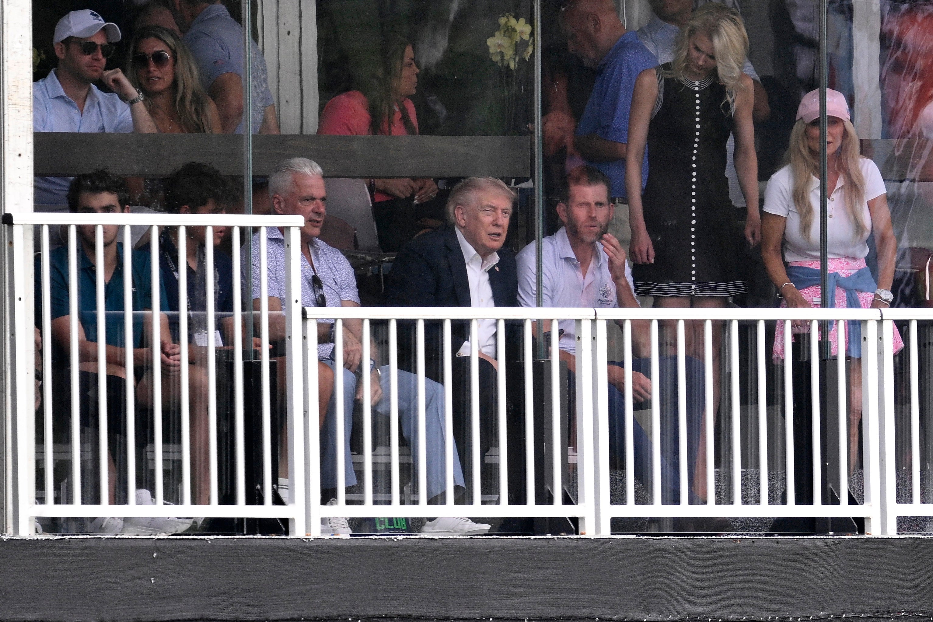 Trump, an avid golfer, golfed with players at the tournament over the weekend, according to a CBS announcer