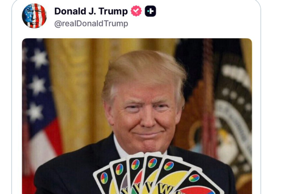 Trump shredded for not understanding the rules of UNO in fresh AI slop meme: ‘I have all the cards’ – UK Times Trump shredded for not understanding the rules of UNO in fresh AI slop meme: ‘I have all the cards’ – UK Times