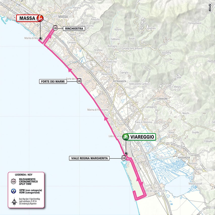 Giro d'Italia stage 10 map