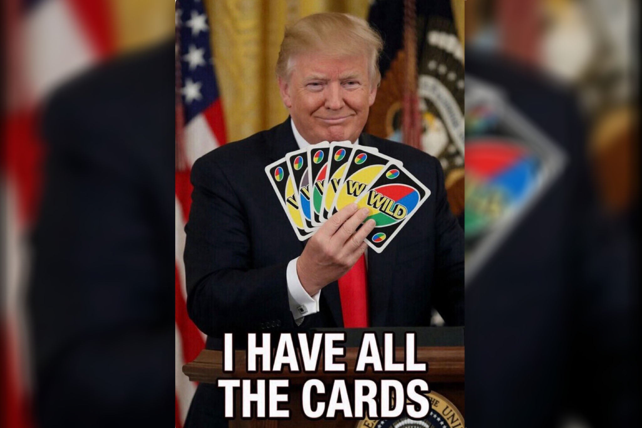 Trump shredded for not understanding the rules of UNO in fresh AI slop meme: &lsquo;I have all the cards&rsquo;
