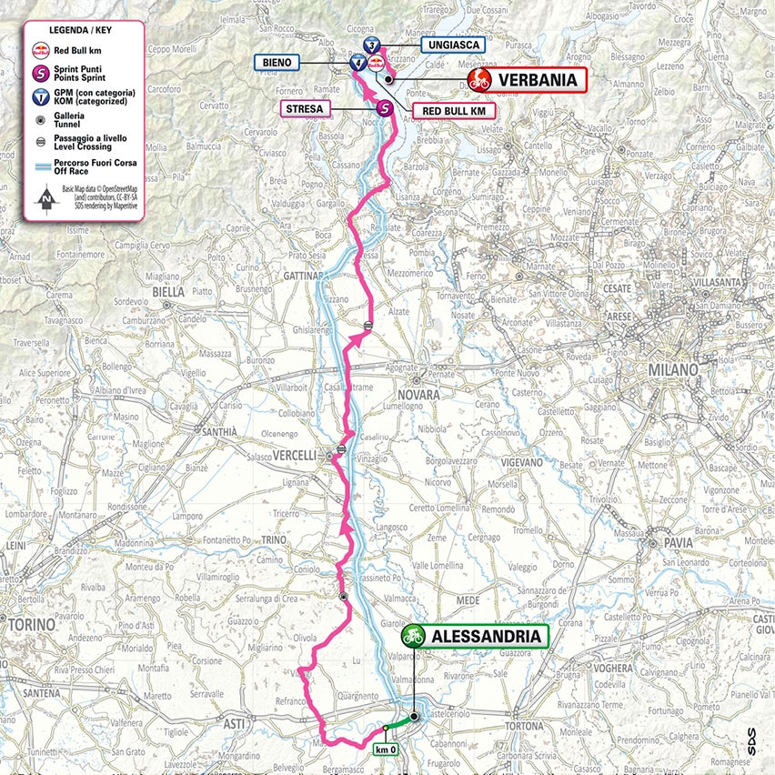 Giro d'Italia stage 13 map