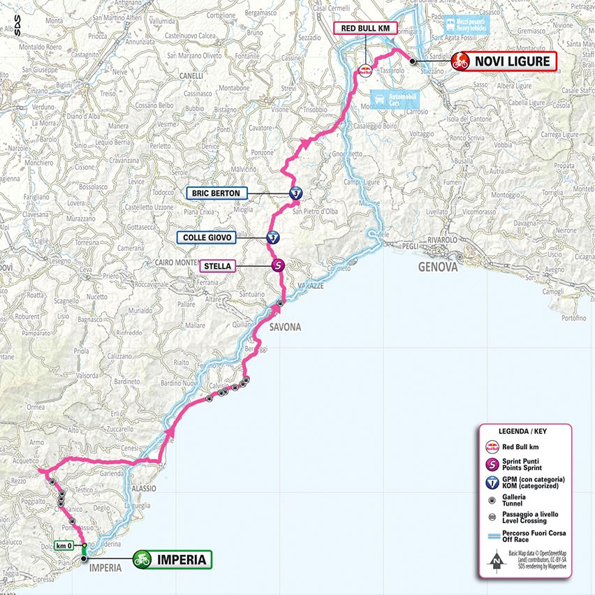 Giro d'Italia stage 12 map