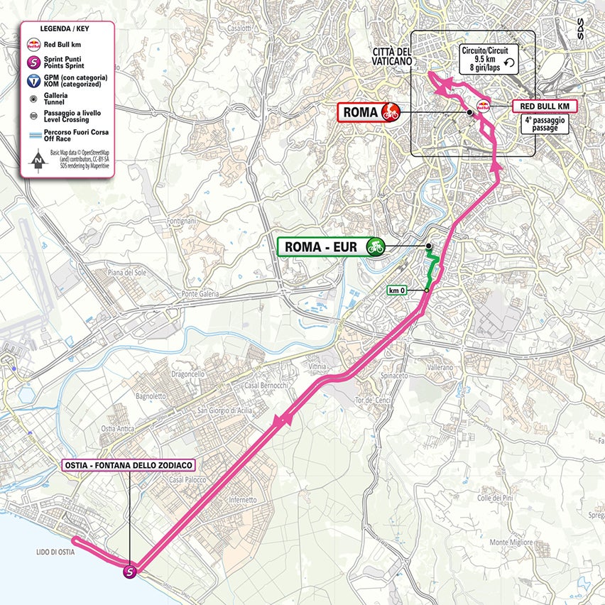 Giro d'Italia stage 21 map