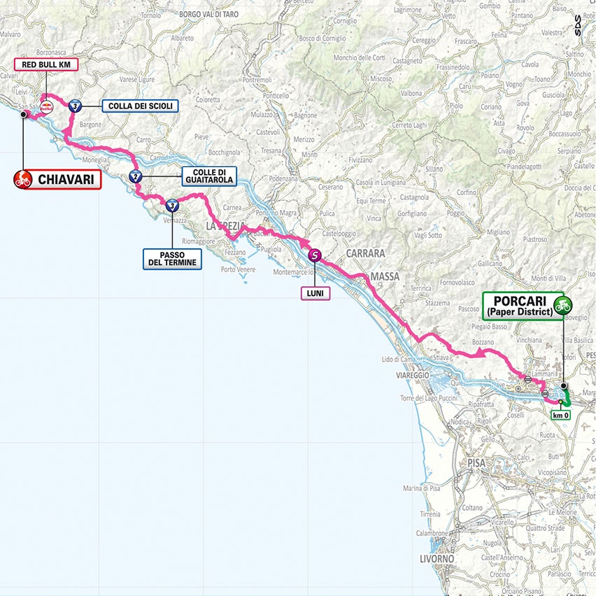 Giro d'Italia stage 11 map