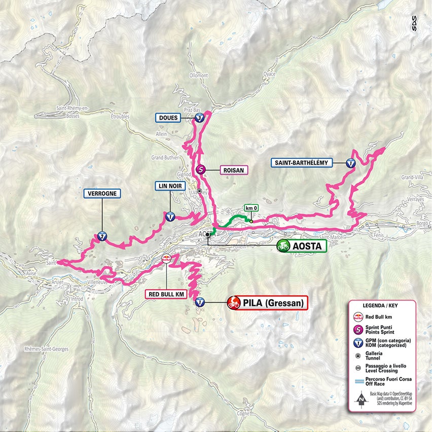 Giro d'Italia stage 14 map