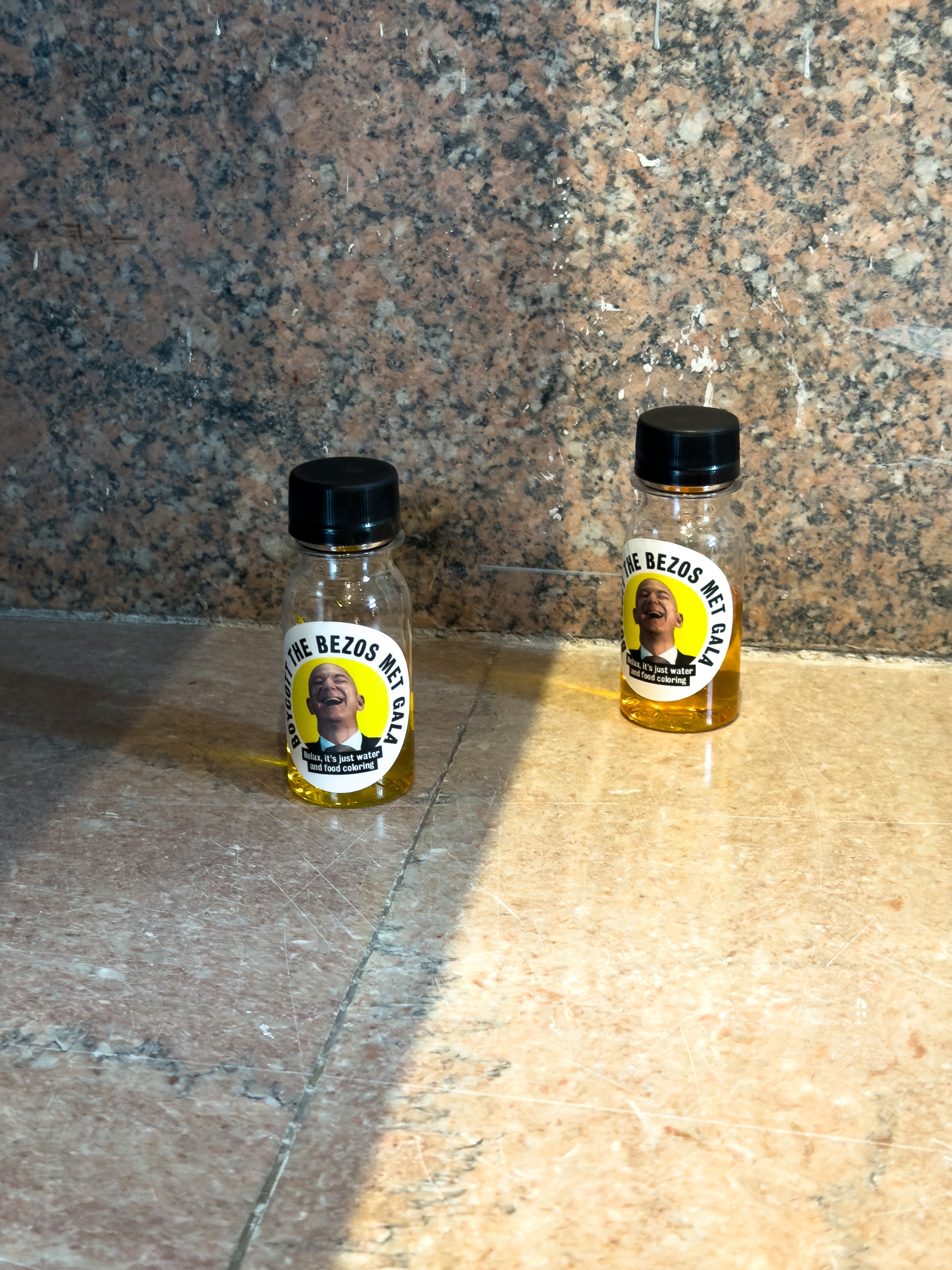 Everybody Hates Elon left the bottles in various spots inside the Met