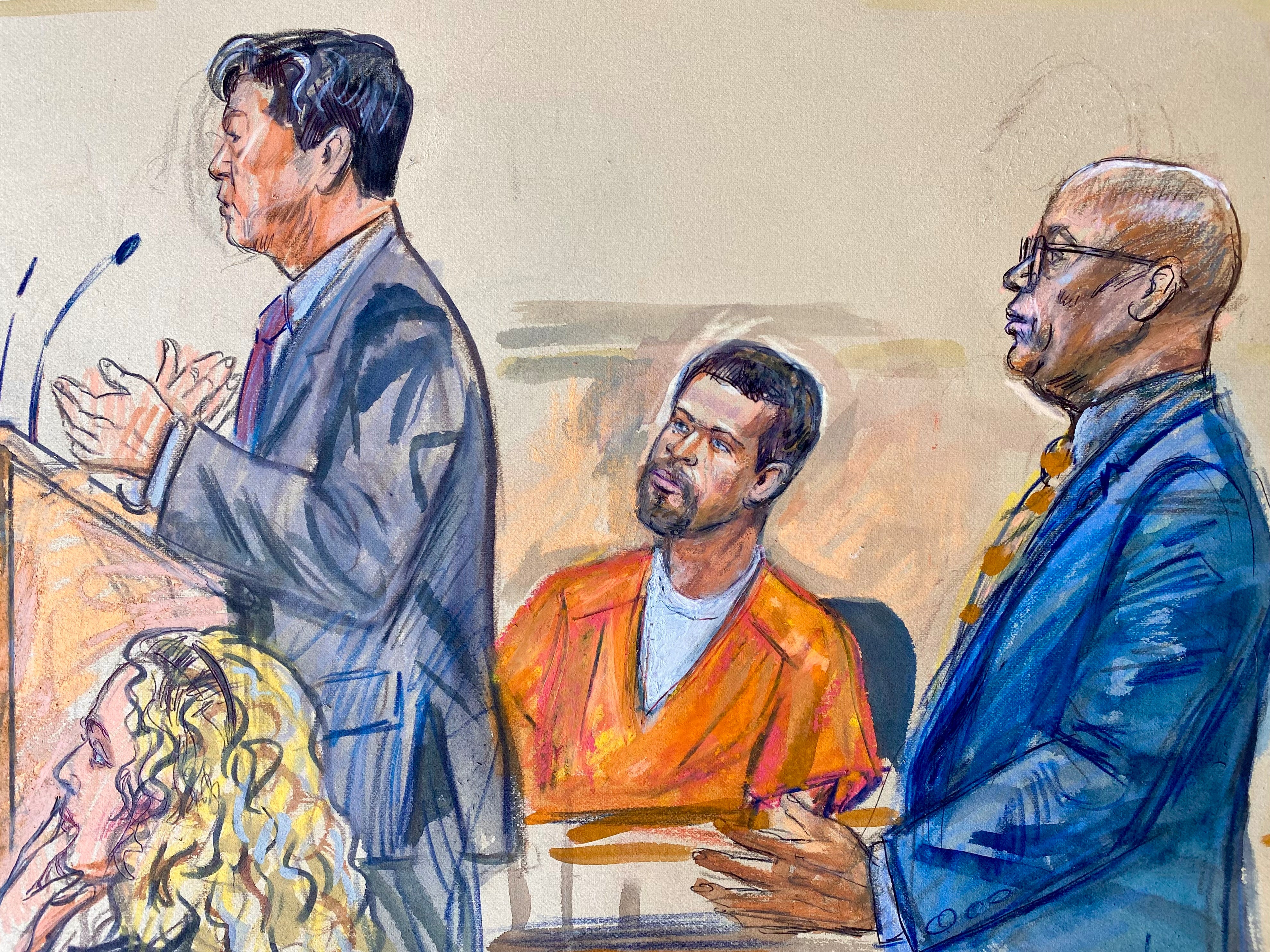 A federal judge on Monday expressed his alarm about how White House Correspondents’ Dinner shooting suspect Cole Tomas Allen (center) had been treated in jail since his arrest, calling the heavily restrictive custody ‘disturbing’