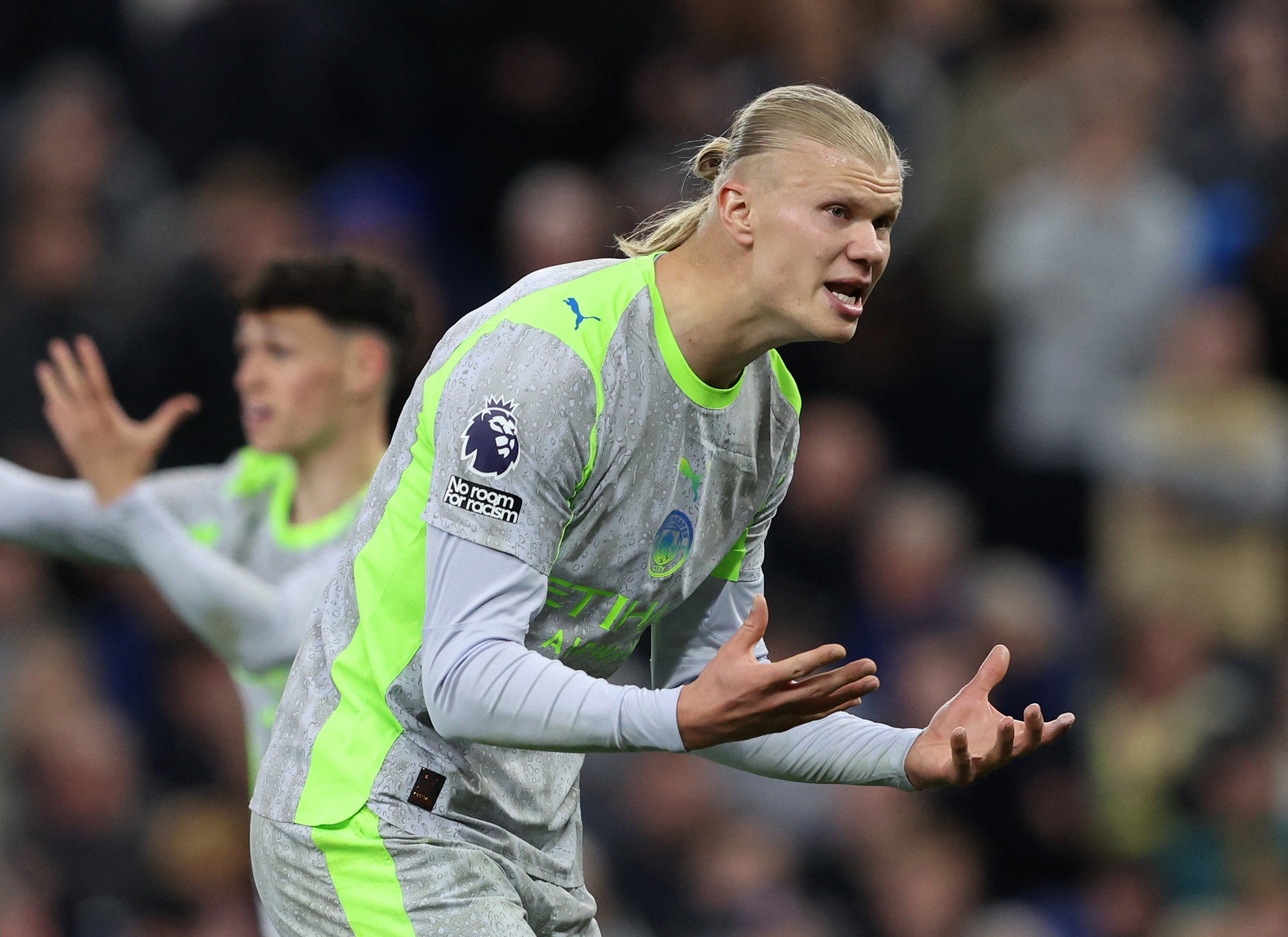 Everton v Man City LIVE: Haaland's two-word response as visitors collapse  to hand Arsenal advantage in Premier League title race | The Independent
