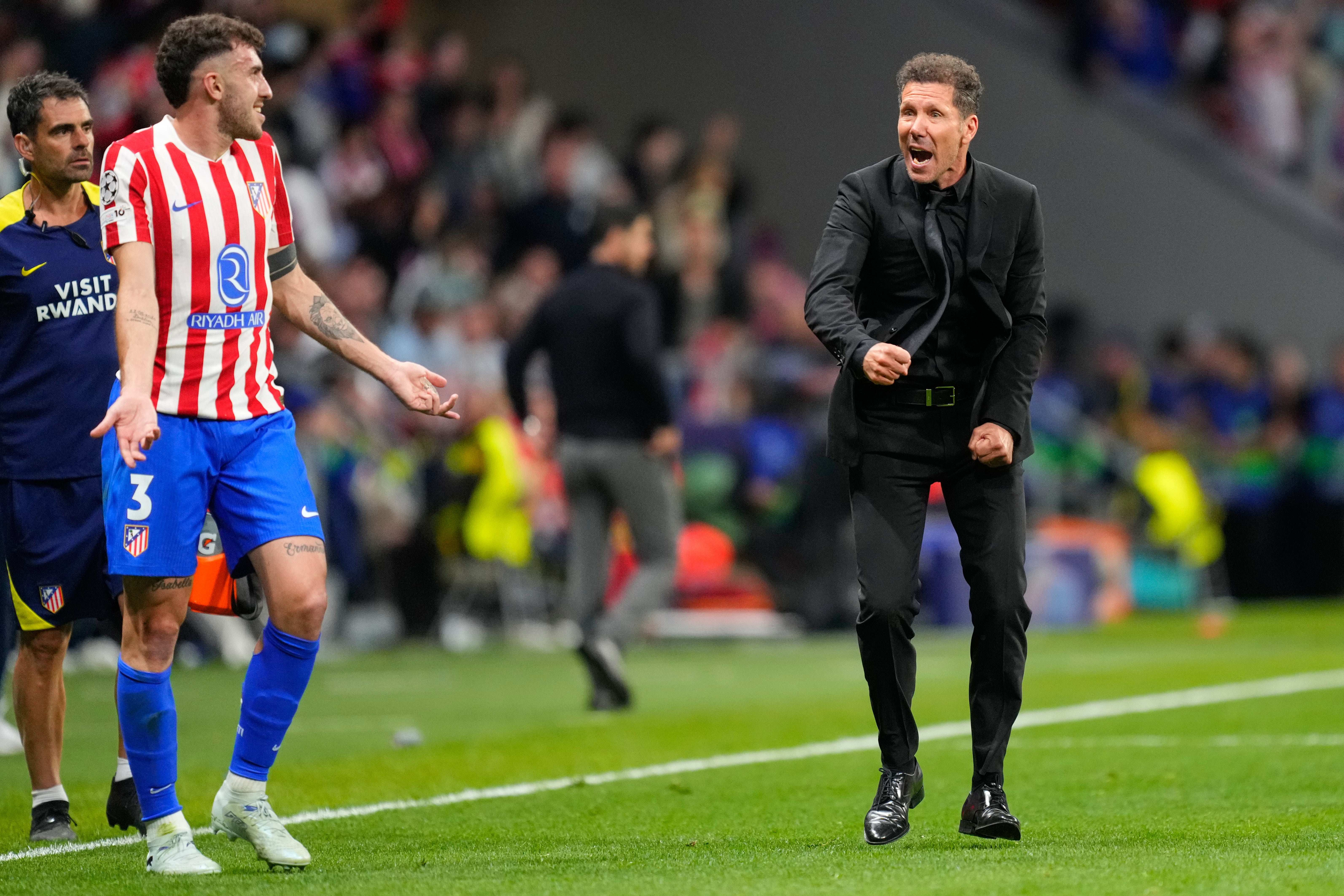 Arsenal accused Simeone of provoking the referee during the on-pitch review of the Eze penalty incident