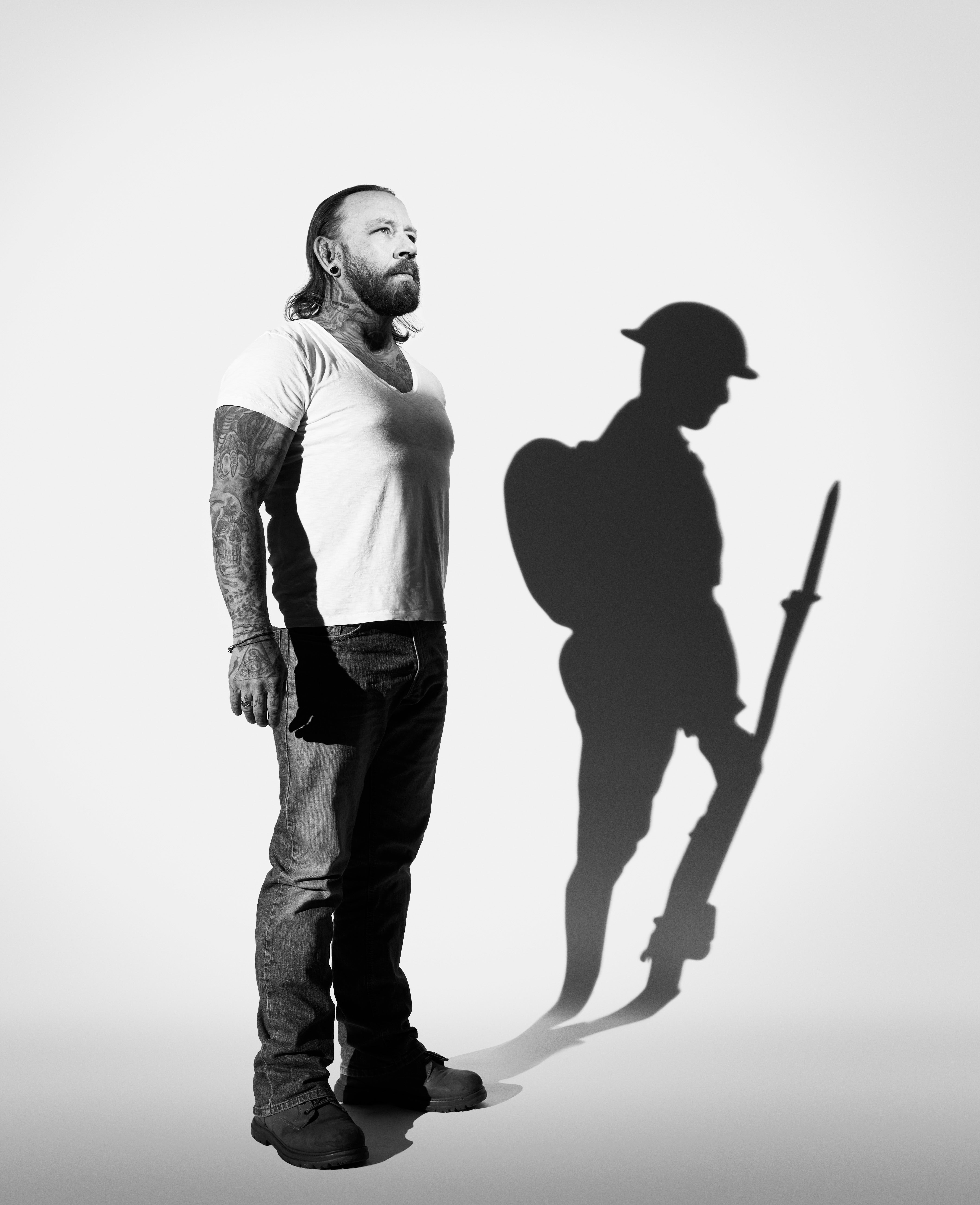 Former Royal Marines Commando Paul Landamore, from a series of portraits of nine veterans taken for the RBVE's Still Serving campaign to mark the 81st anniversary of VE Day