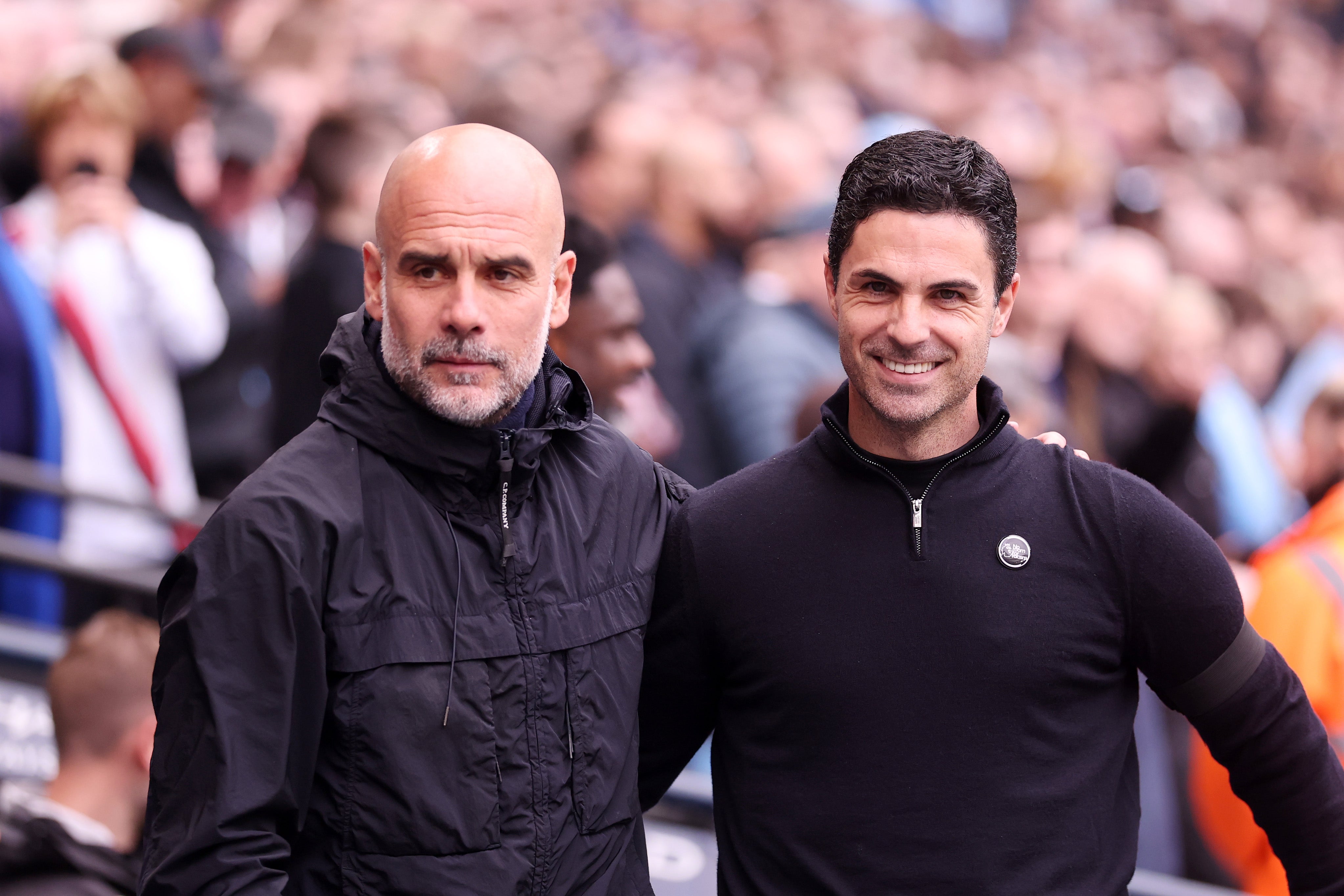 Pep Guardiola’s side dropped points in a 3-3 draw at Everton to hand Arsenal the advantage in the title race