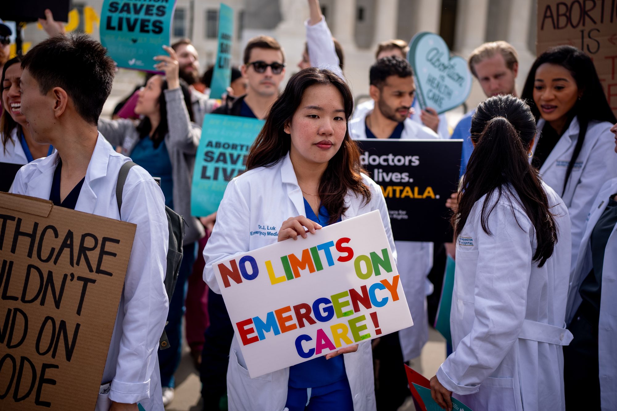 A protest supporting the right to abortion in Washington DC