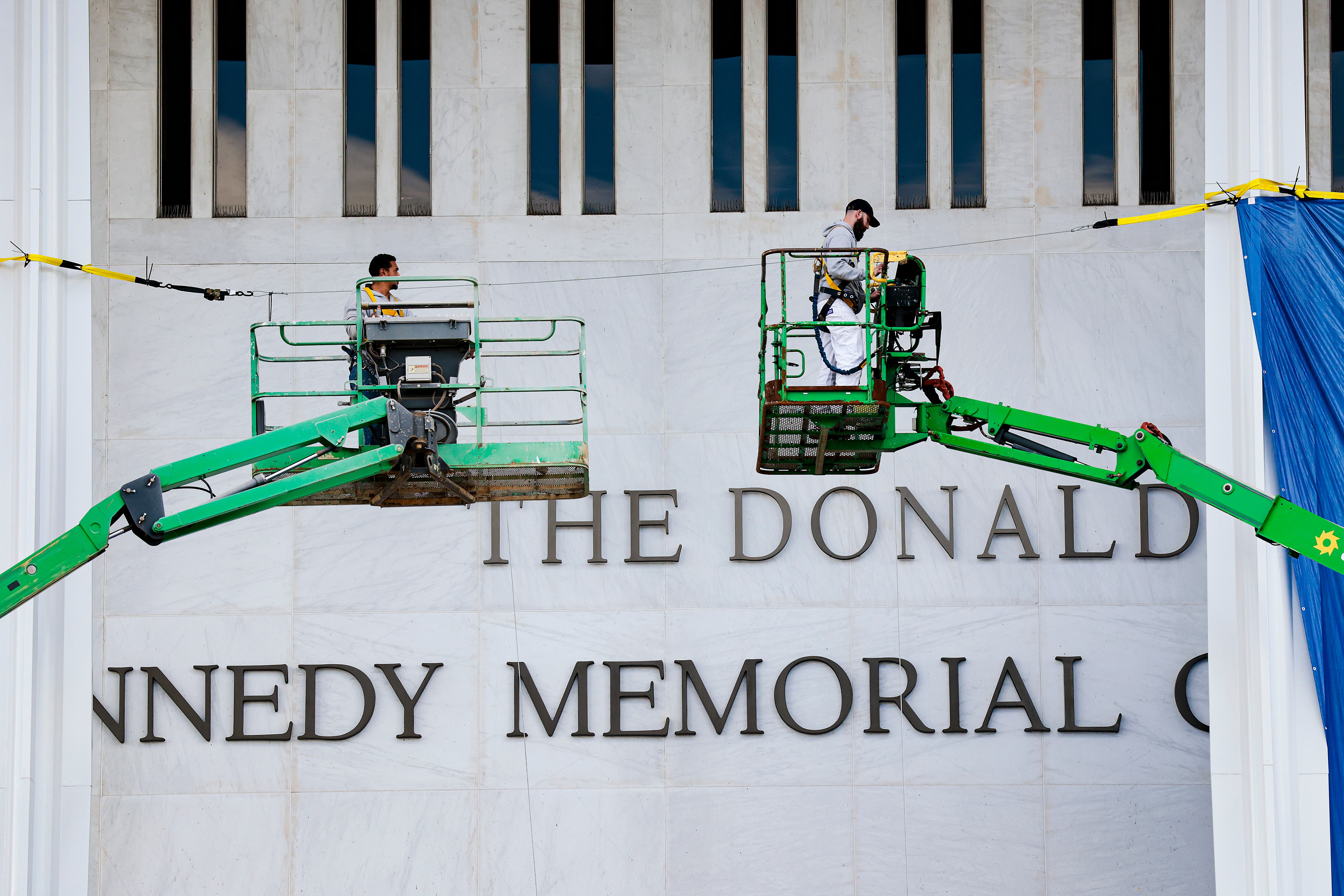 Most Americans are opposed to President Donald Trump naming government buildings after himself while in office, a new poll has shown