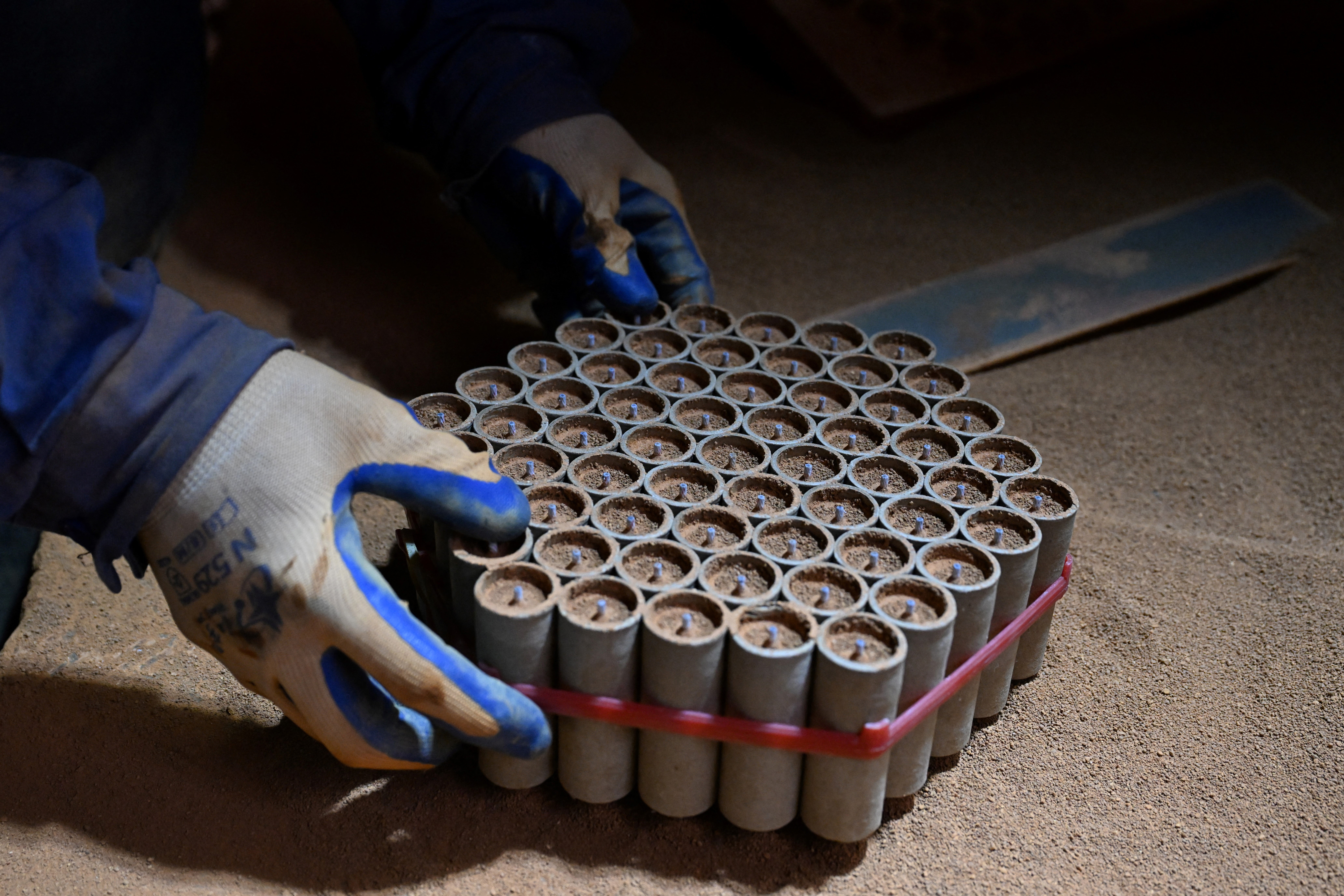 A worker at a fireworks factory in Liuyang, central China's Hunan province