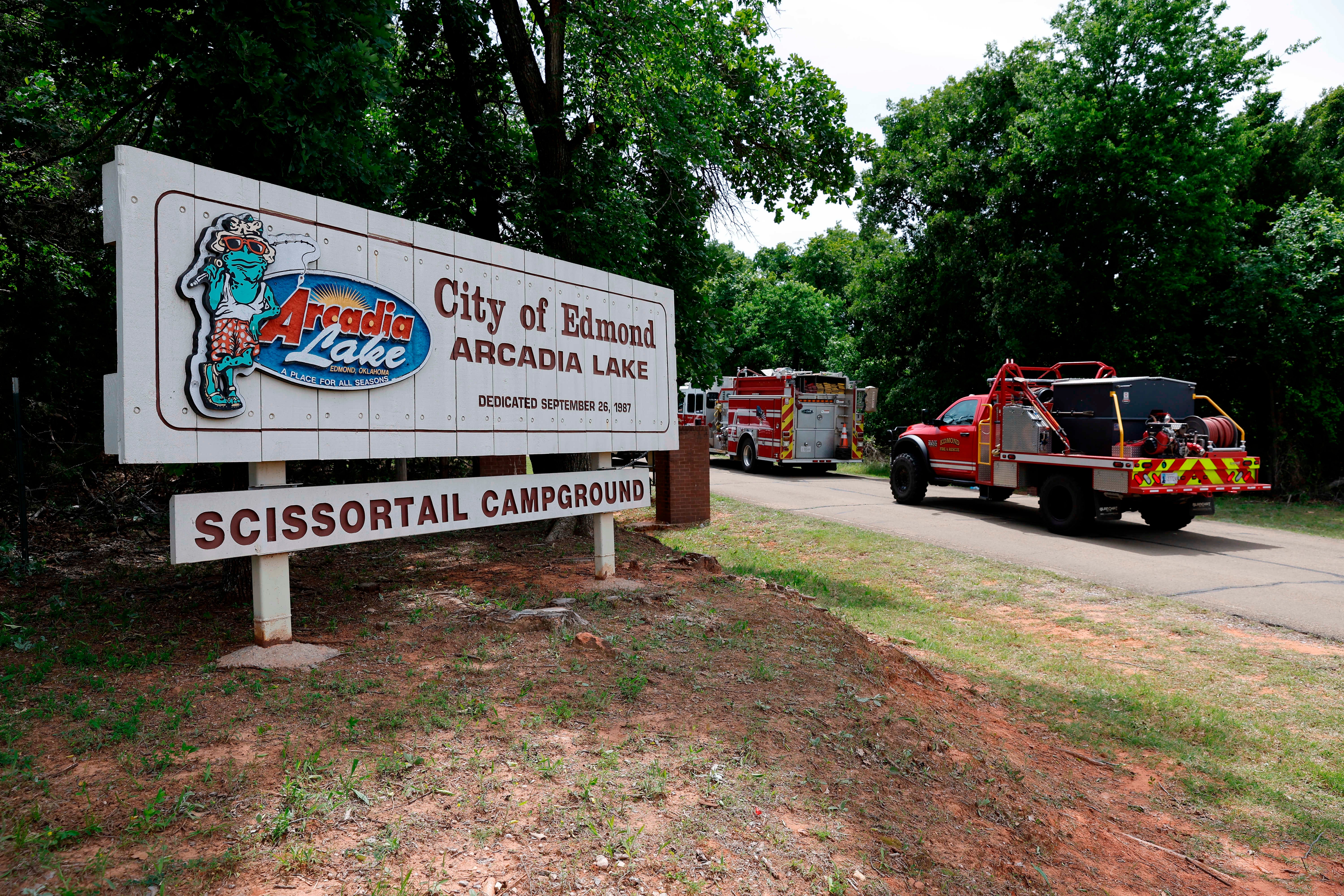 The shooting occurred Sunday night at a picnic pavilion near Arcadia Lake, a popular recreation area north of Oklahoma City