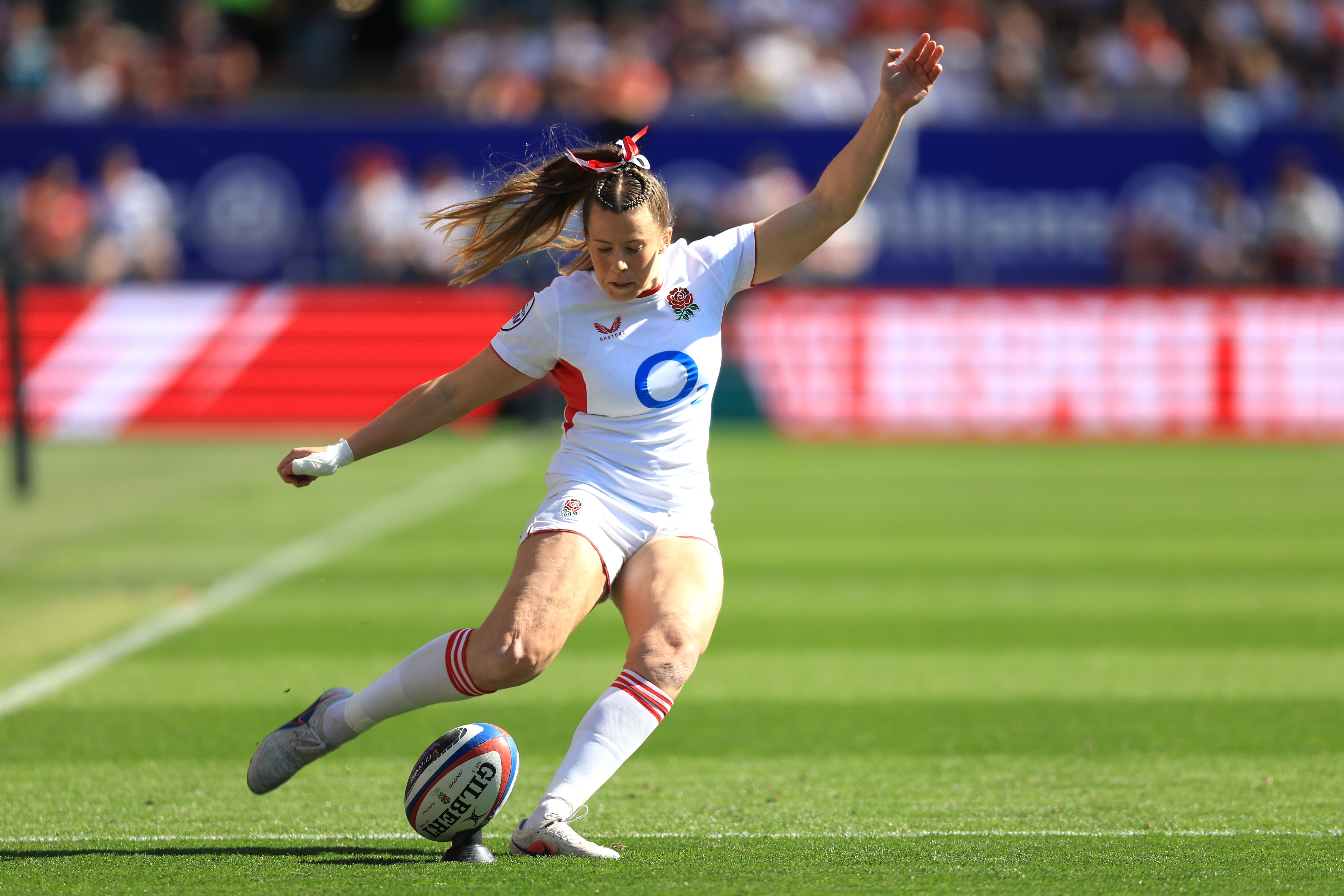 Red Roses fly half Zoe Harrison slams trial of smaller ball in women’s game: ‘Worst decision ever’