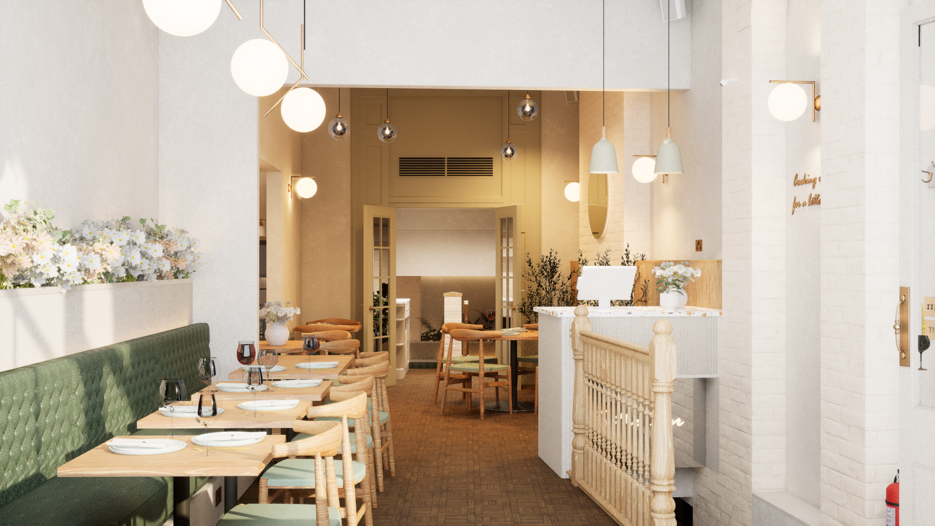 Inside, the focus is on creating a space that feels like a warm, welcoming local restaurant