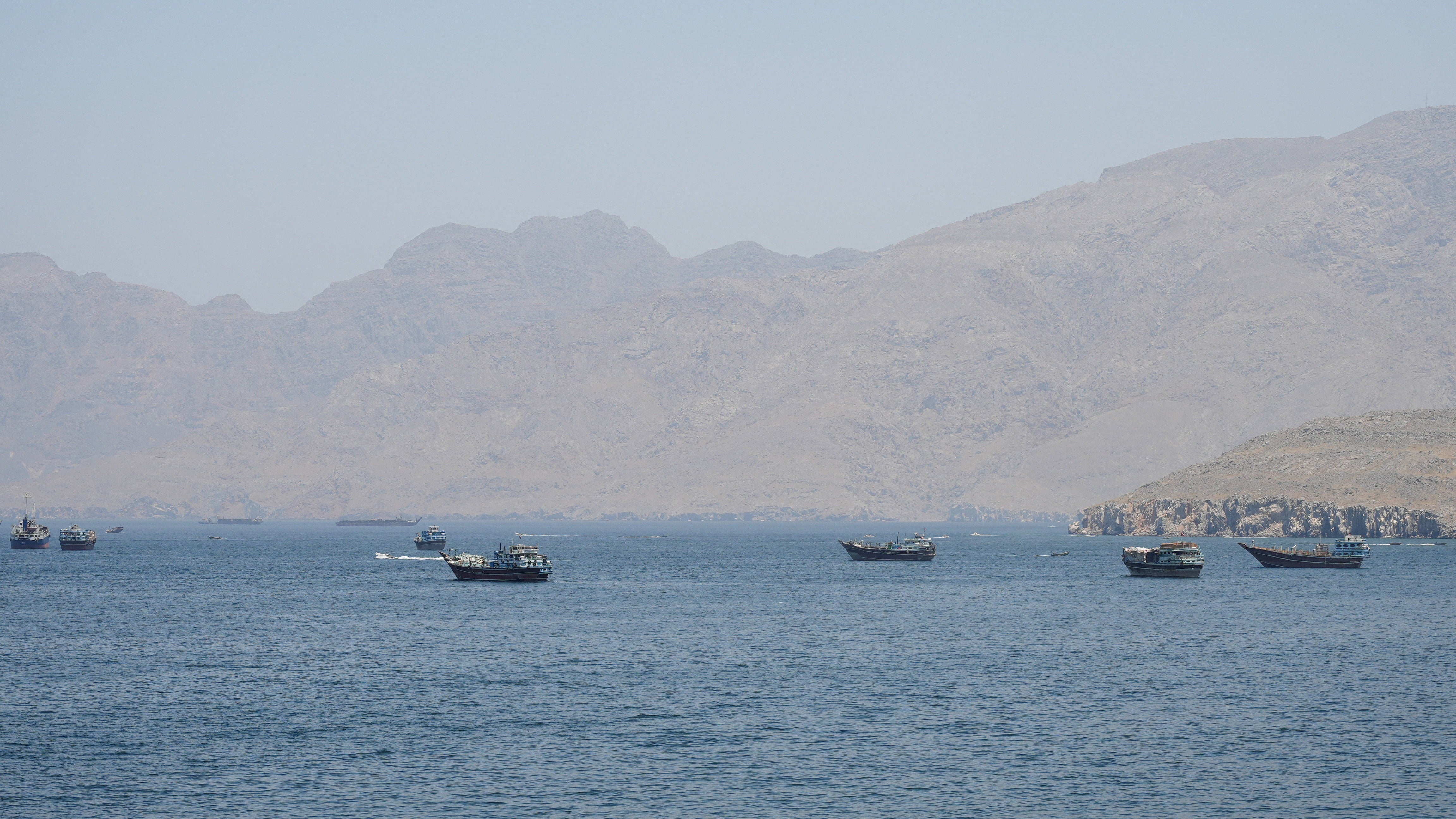 Stranded commercial vessels in the Strait of Hormuz