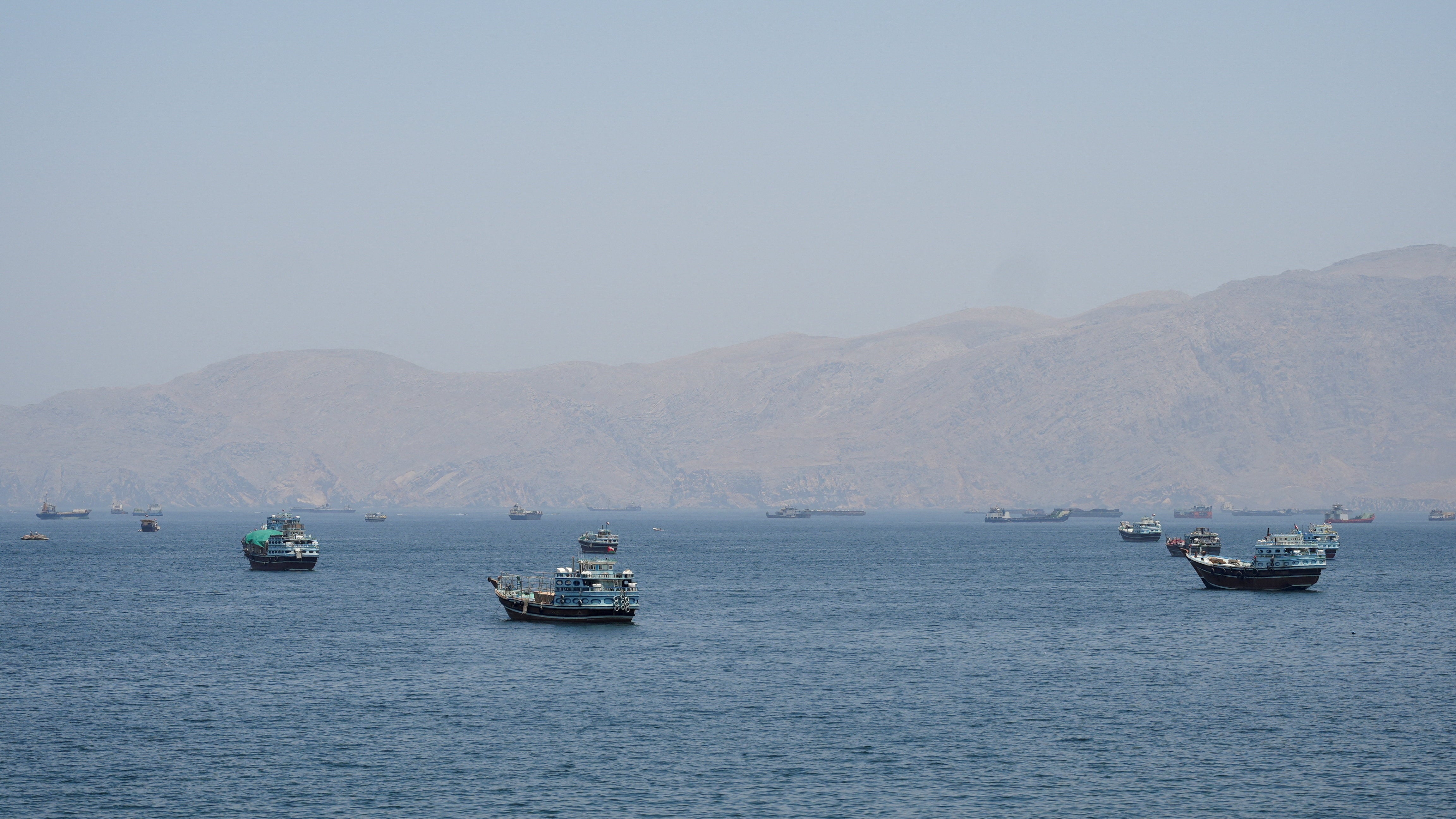 Vessels in the Strait of Hormuz, Musandam, Oman, May 6