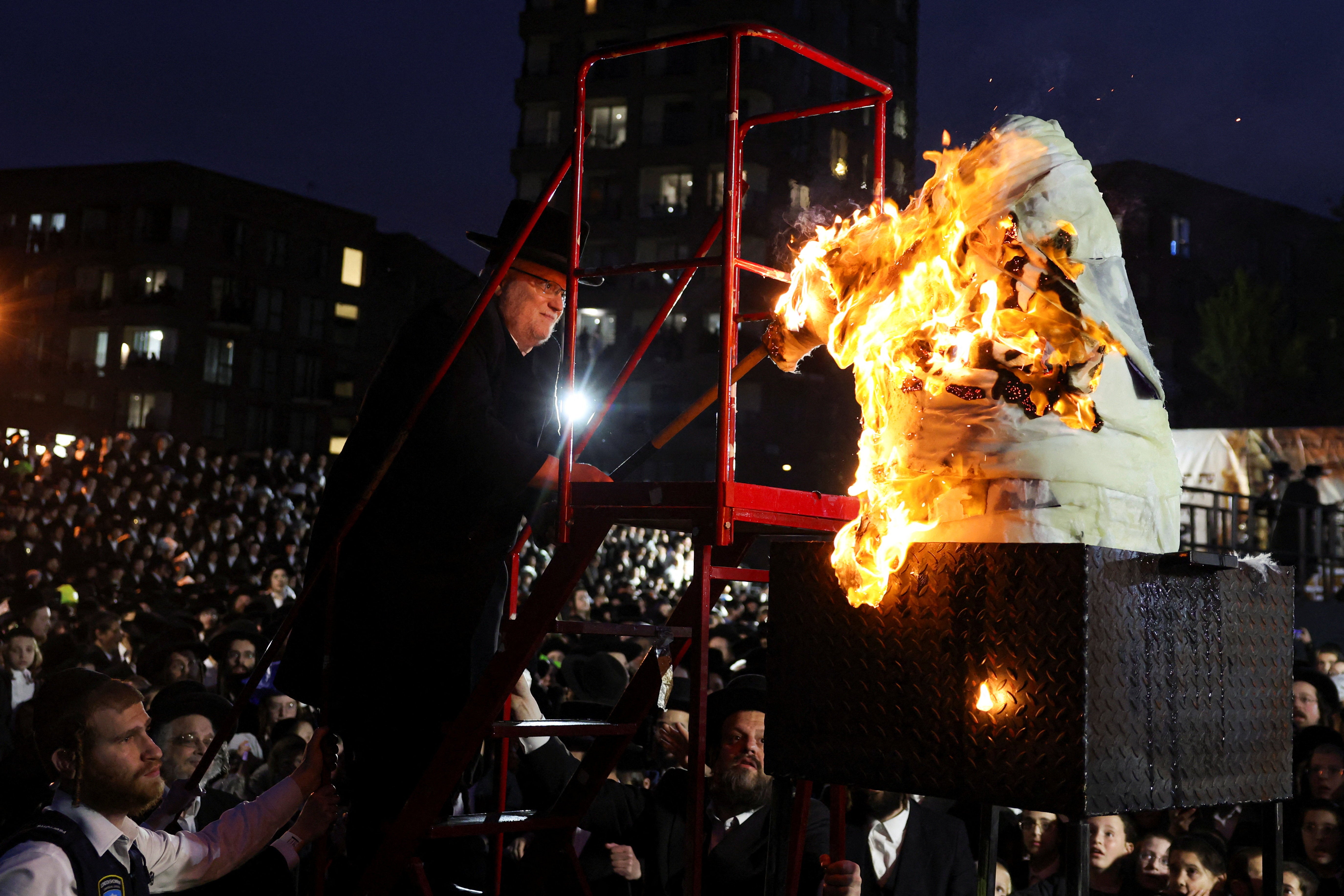 Thousands joined Lag B'Omer celebrations in Stamford Hill, north London, despite a wave of attacks on Jewish communities