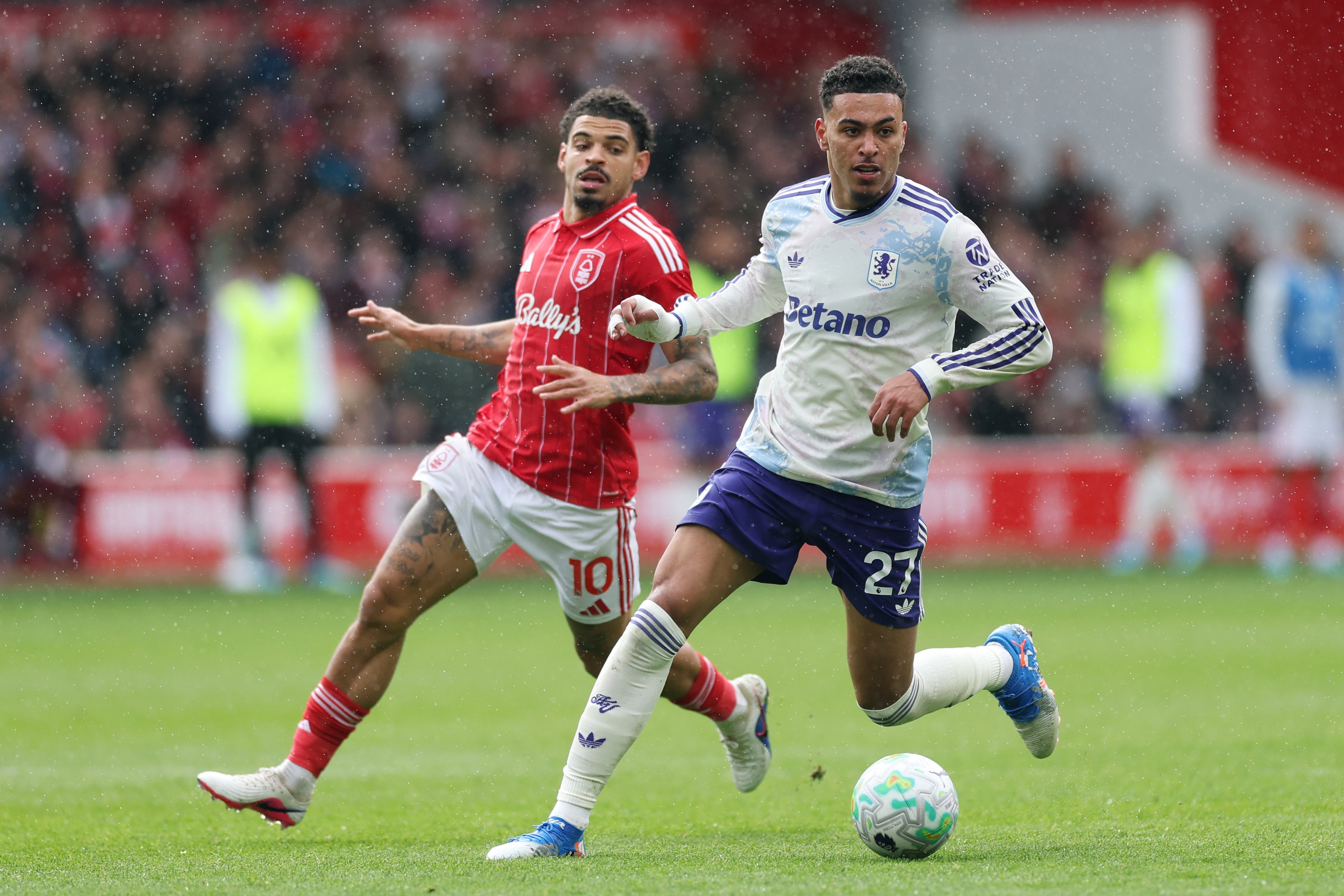 Morgan Gibbs-White (left) and Morgan Rogers are the standout playmakers for Nottingham Forest and Aston Villa, respectively