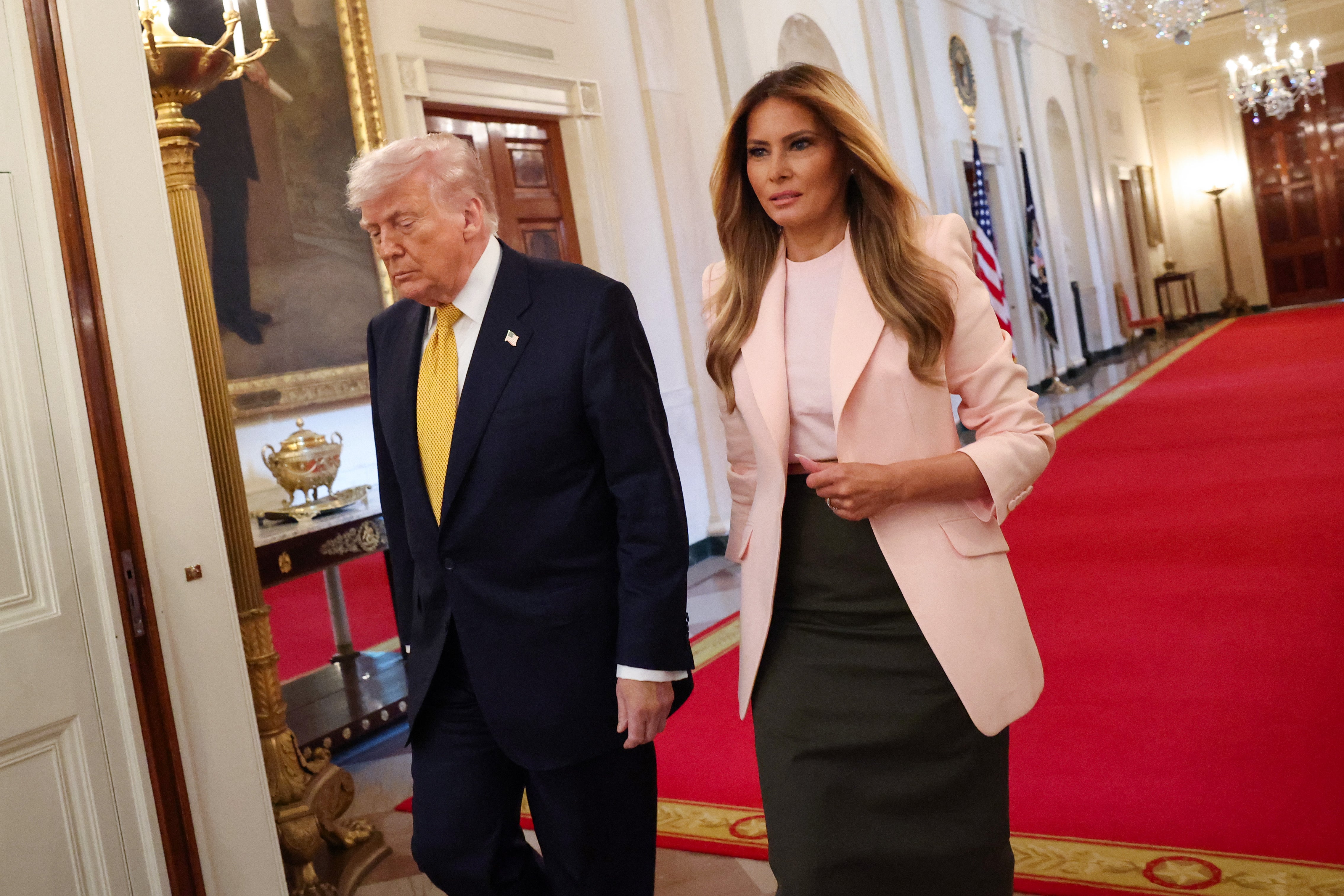 President Donald Trump used his time at a Mother’s Day event to talk about the Iran war
