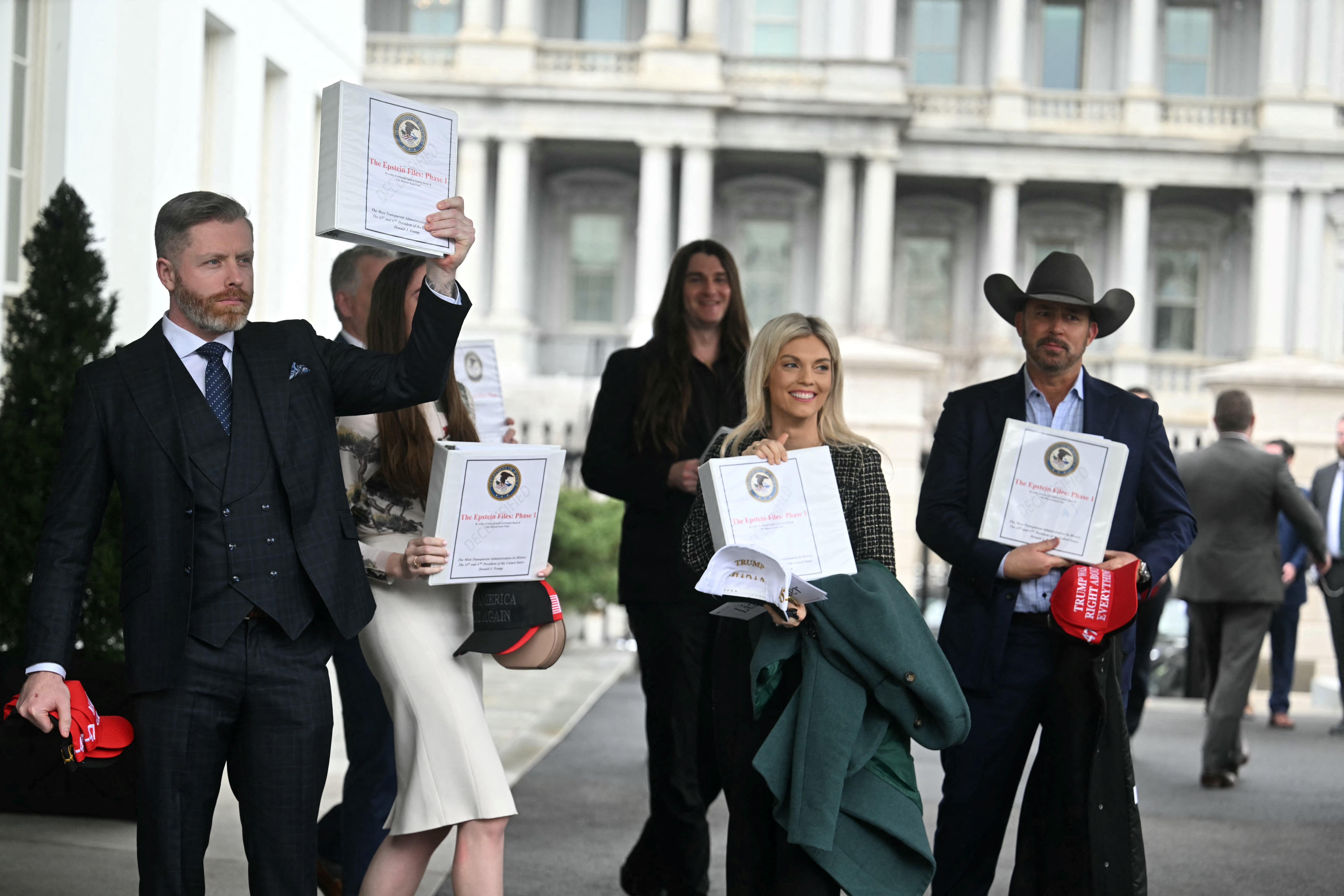 In February 2025, 15 right-wing influencers traveled to the White House, where Pam Bondi handed them folders labeled ‘The Epstein Files: Phase 1’