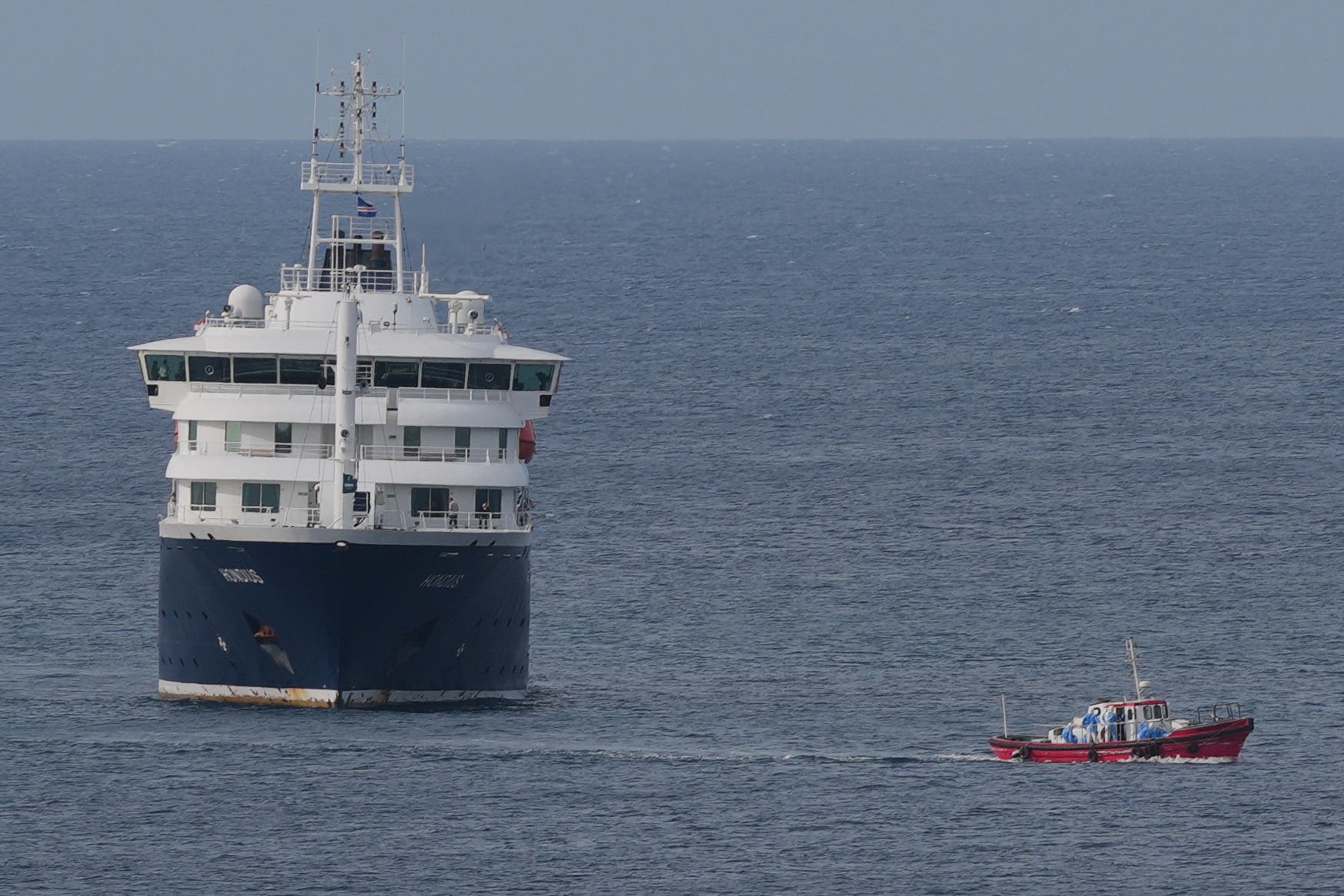 The MV Hondius cruise ship is heading to Tenerife (Misper Apawu/AP)