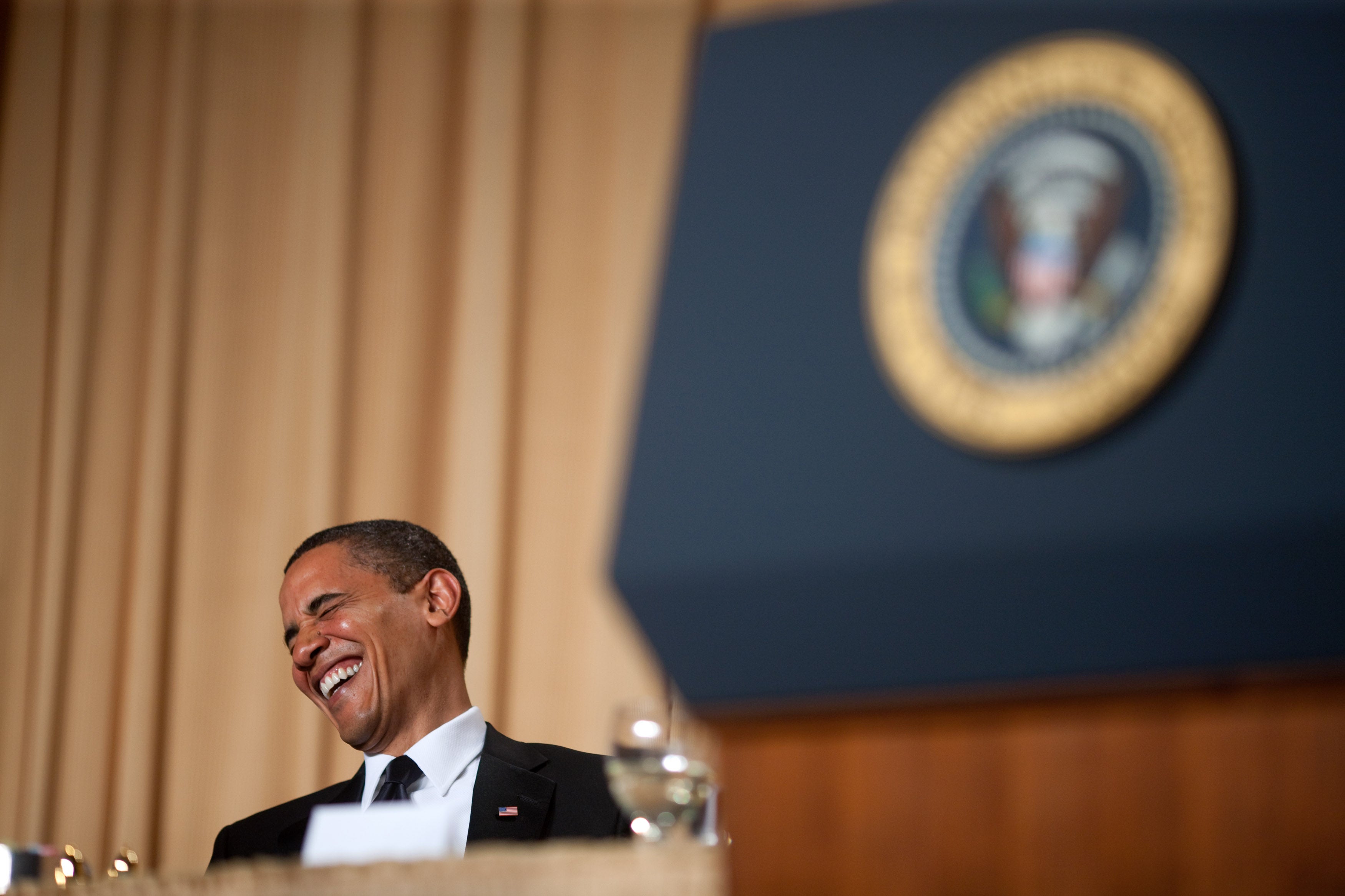In 2009, then-president Barack Obama attended the White House Correspondents Awards Dinner in Washington, DC.