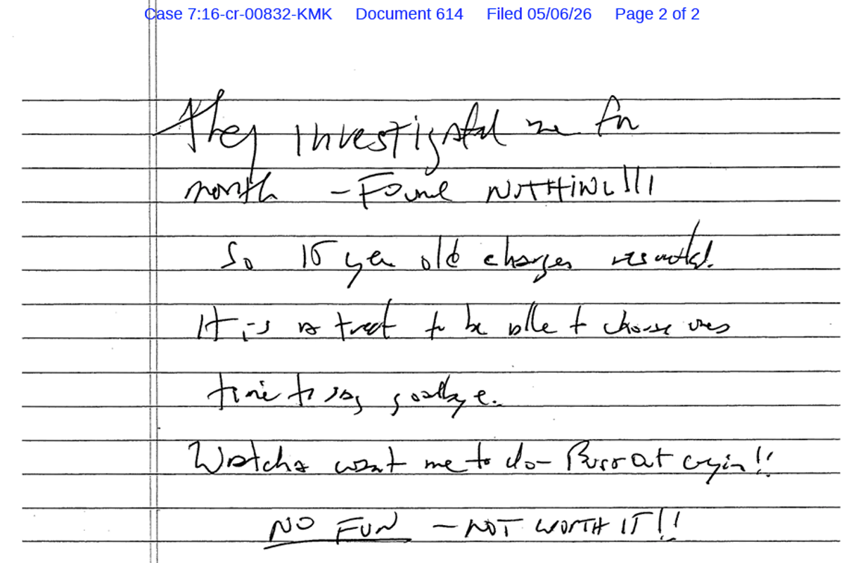 Jeffrey Epstein’s alleged suicide note released by federal judge