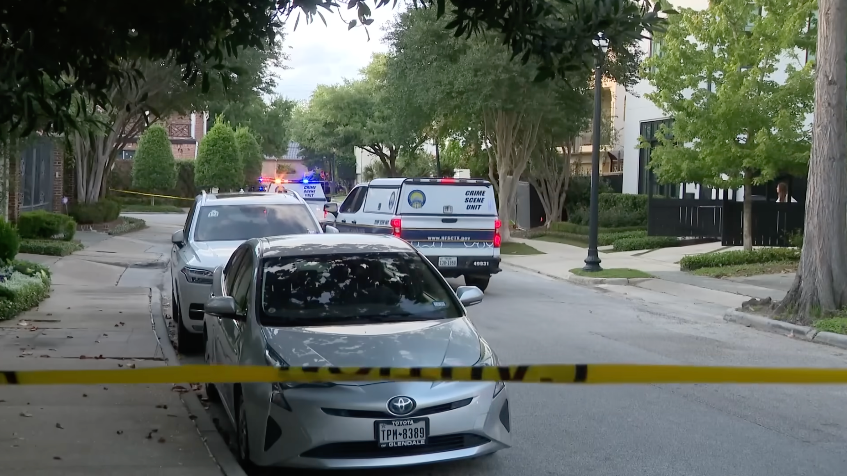 Police at the scene on Kingston Street in Houston