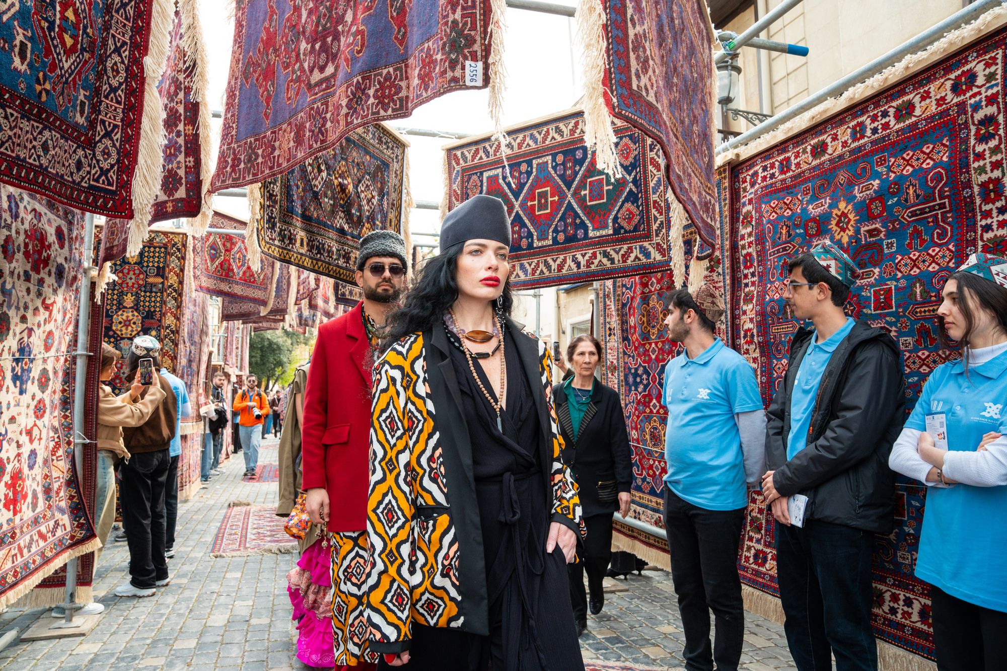 The capital was transformed into a giant installation of colourful knots, threads and weaves