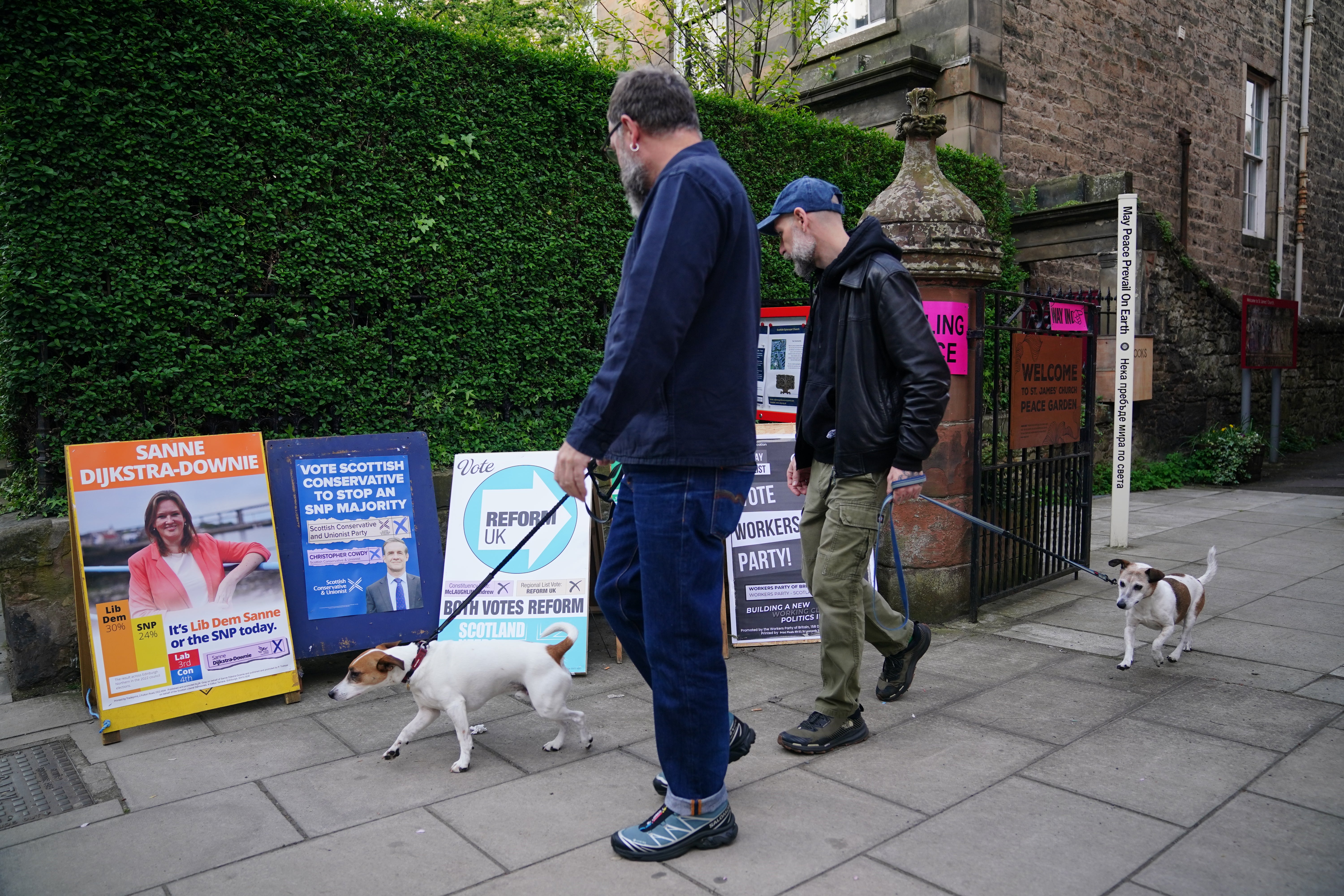St James’ Church became puppy central as voters brought their four-legged friends along for the day