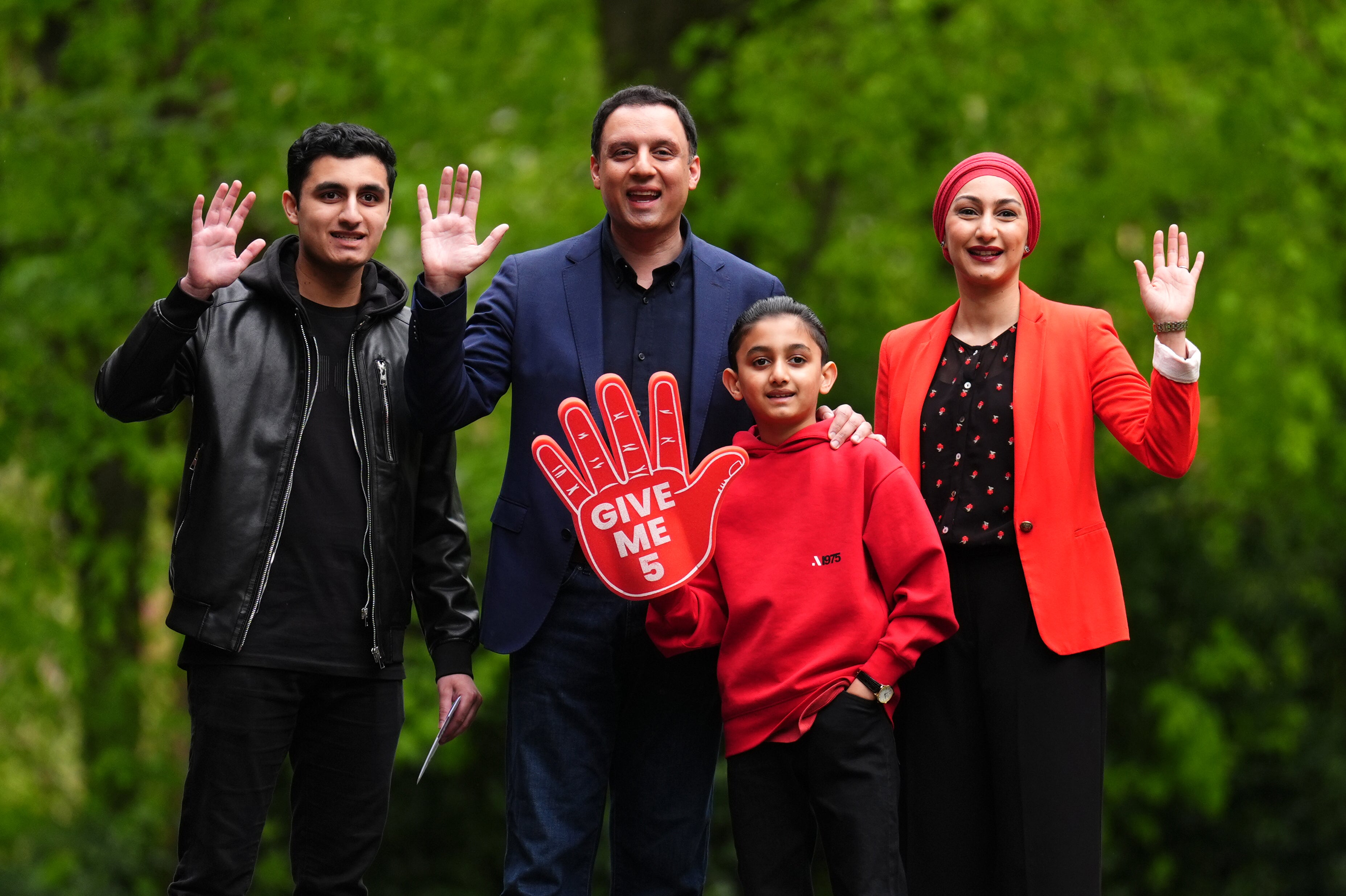 Scottish Labour leader Anas Sarwar, who has been critical of Starmer, casting his vote alongside his family