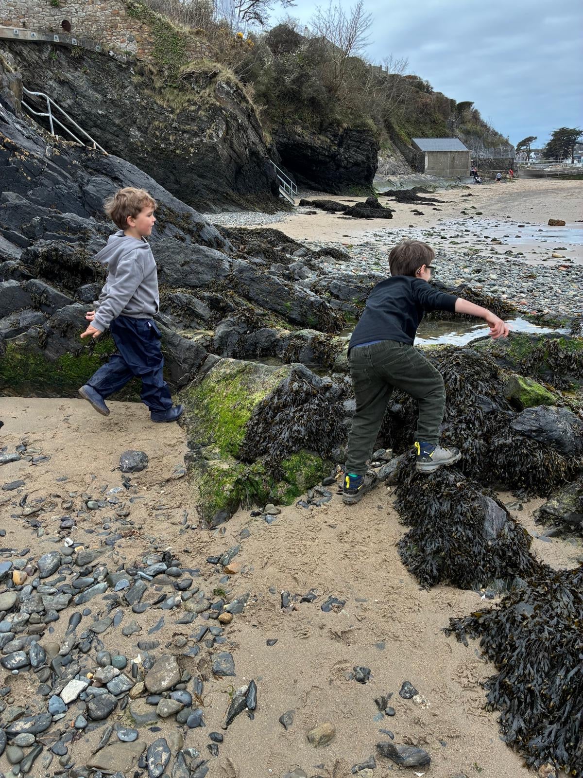 Dominique's children enjoyed exploring the beach