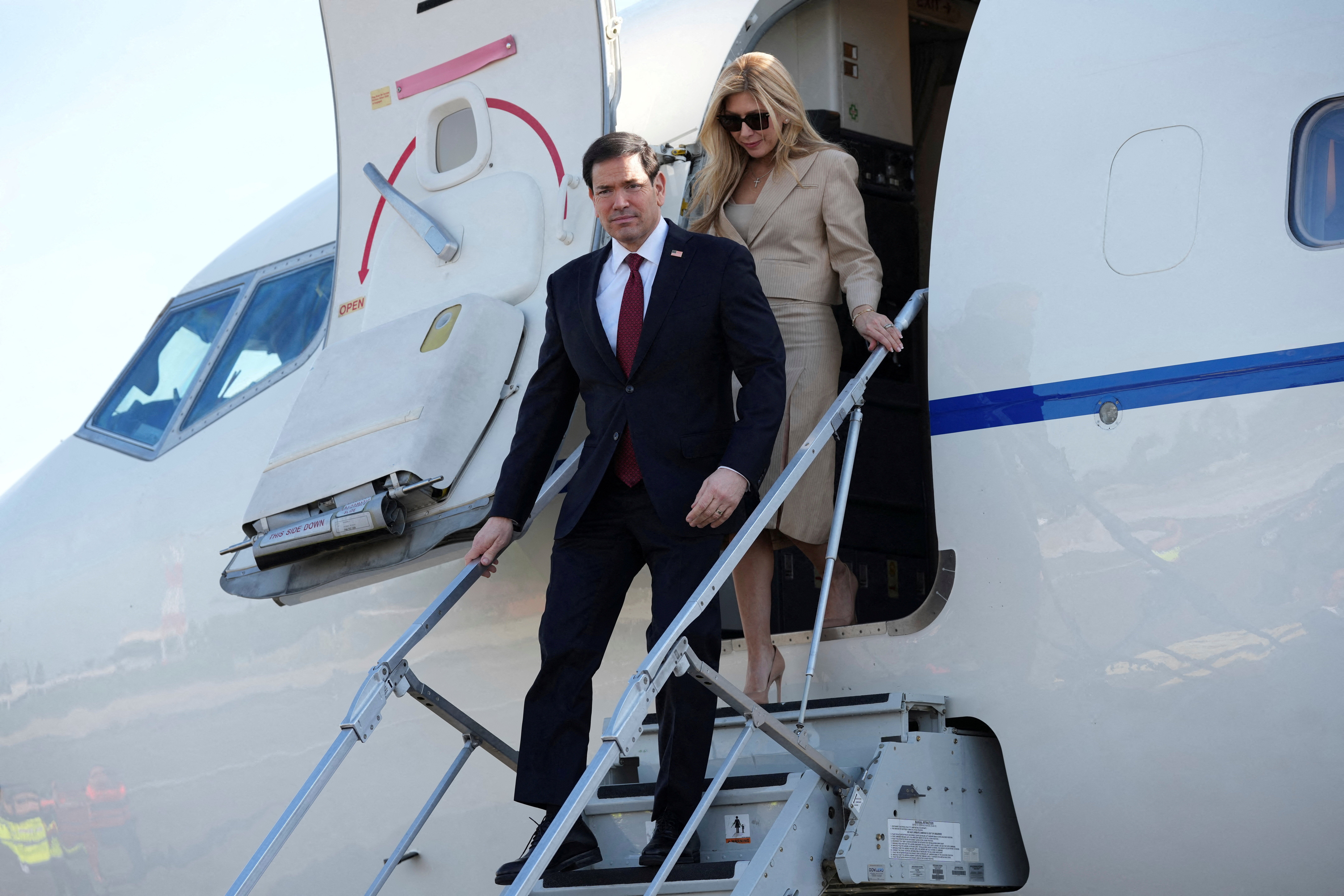 U.S. Secretary of State Marco Rubio arrives for a two-day visit to Italy and the Vatican