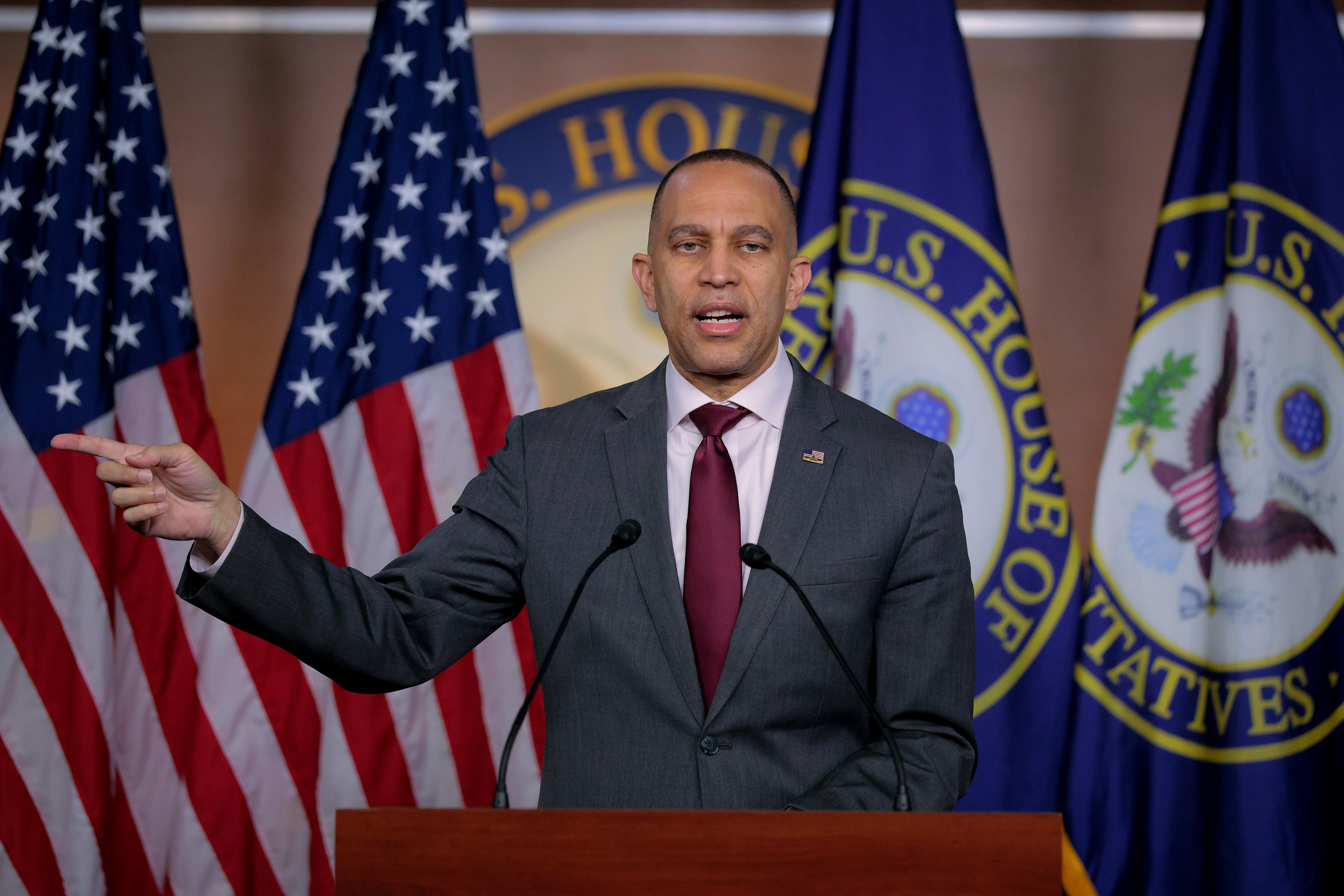 President Donald Trump is demanding that Rep. Hakeem Jeffries face criminal charges for a comment he made about Democratic redistricting efforts