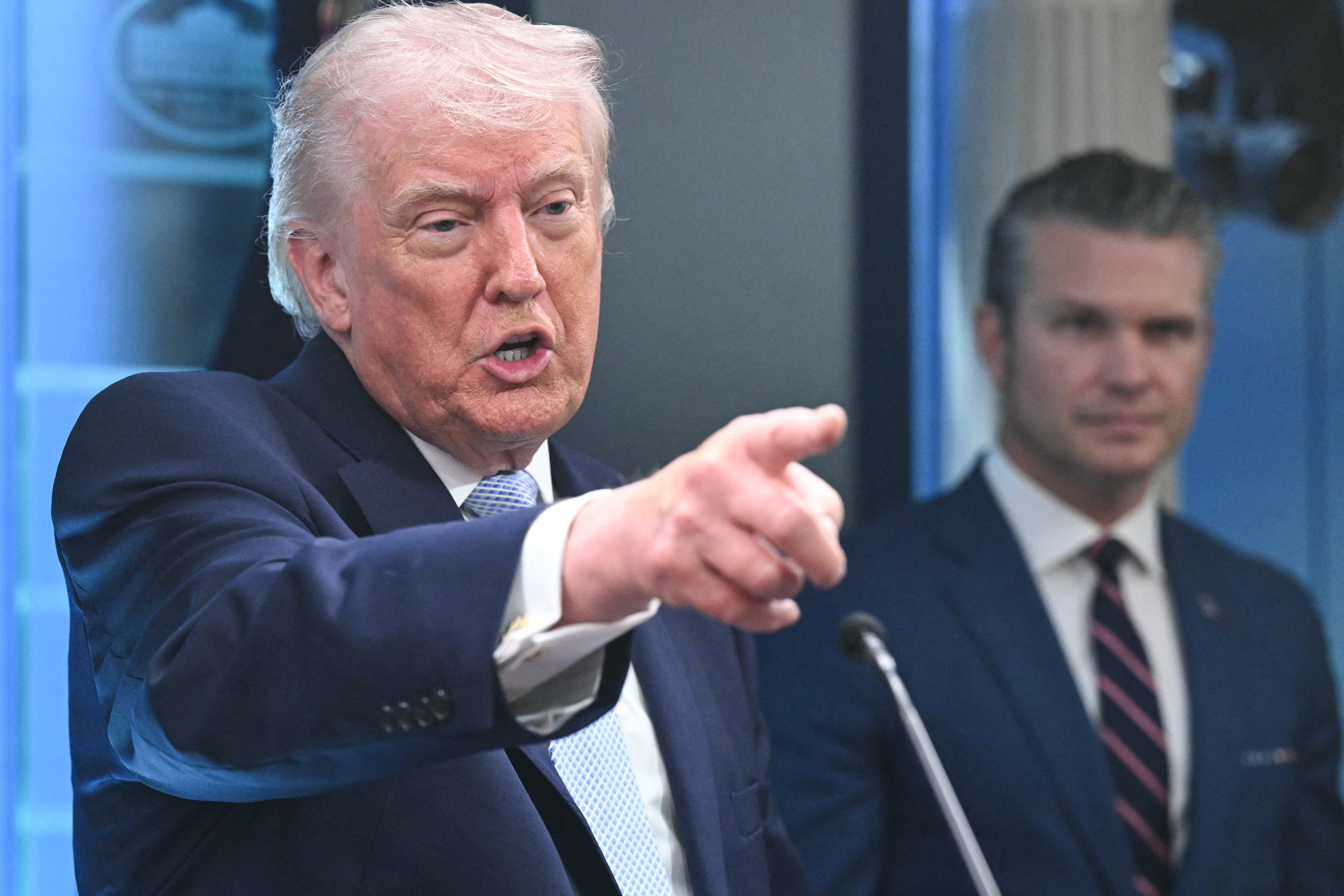 <p>Donald Trump and his ‘secretary of war’ Pete Hegseth</p>
