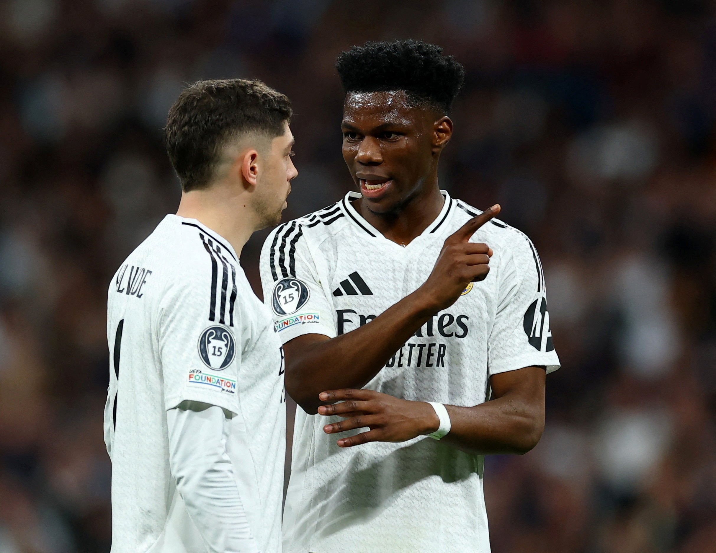 Fede Valverde (left) needed stitches after an altercation with Aurelien Tchouameni (right) at Real Madrid's training ground
