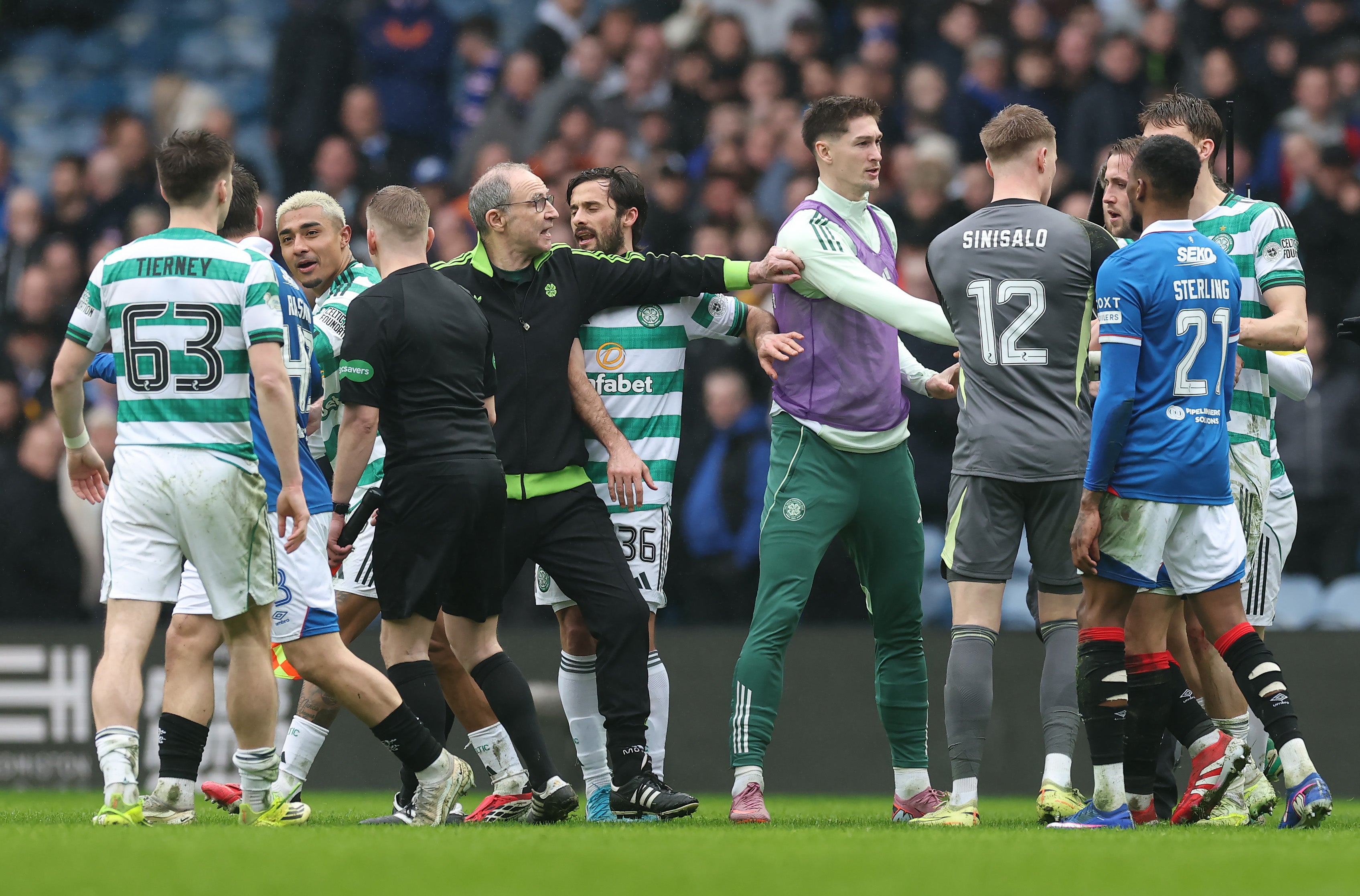 O’Neill was in the middle of a ‘feeble’ flare-up between Celtic and Rangers players
