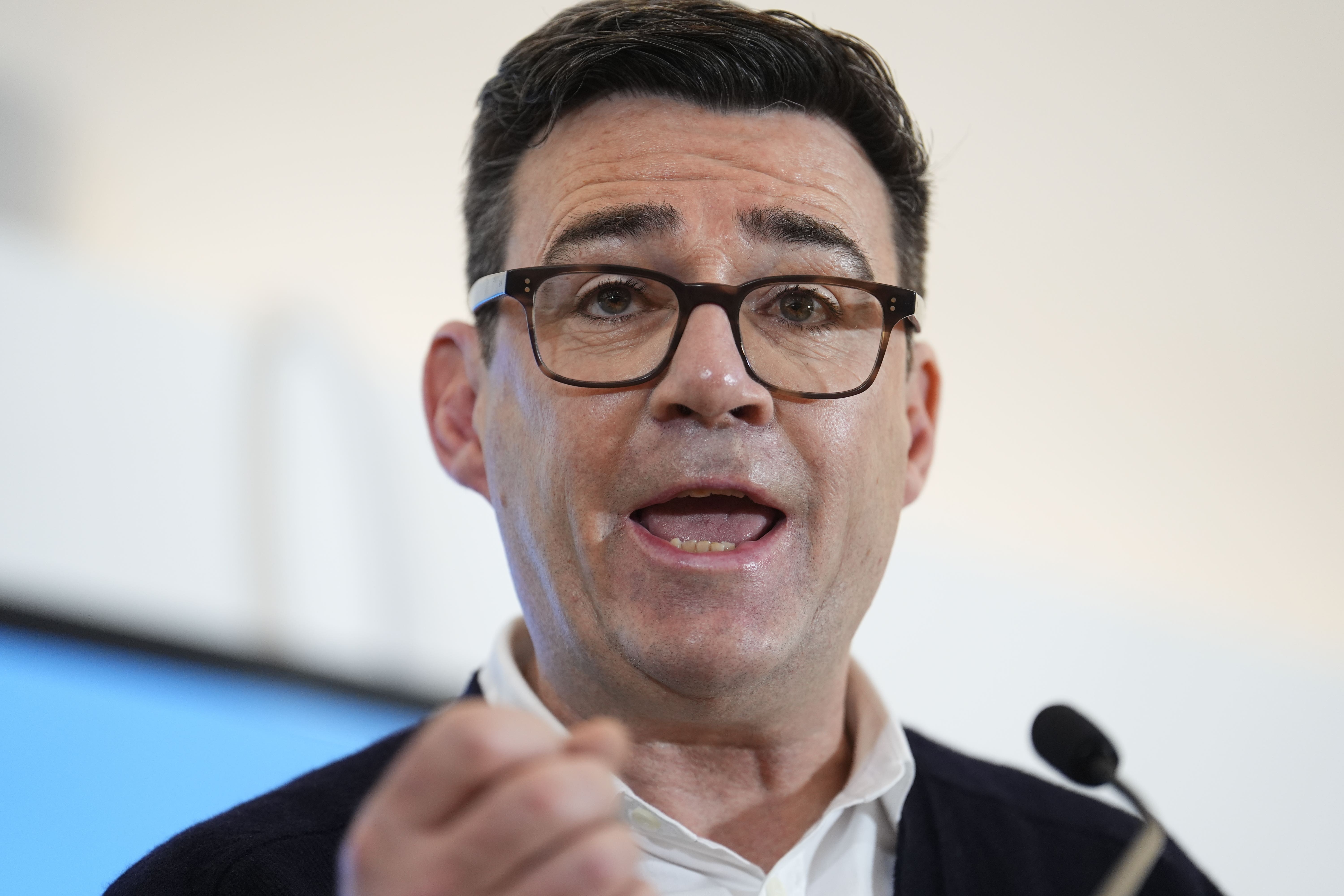Mayor of Greater Manchester Andy Burnham has bowed out of a speech on the morning after local elections