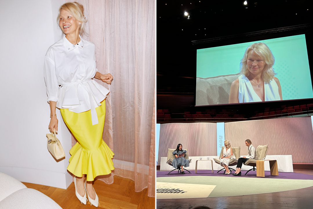 Pamela Anderson attended the Pandora dinner after speaking at the summit