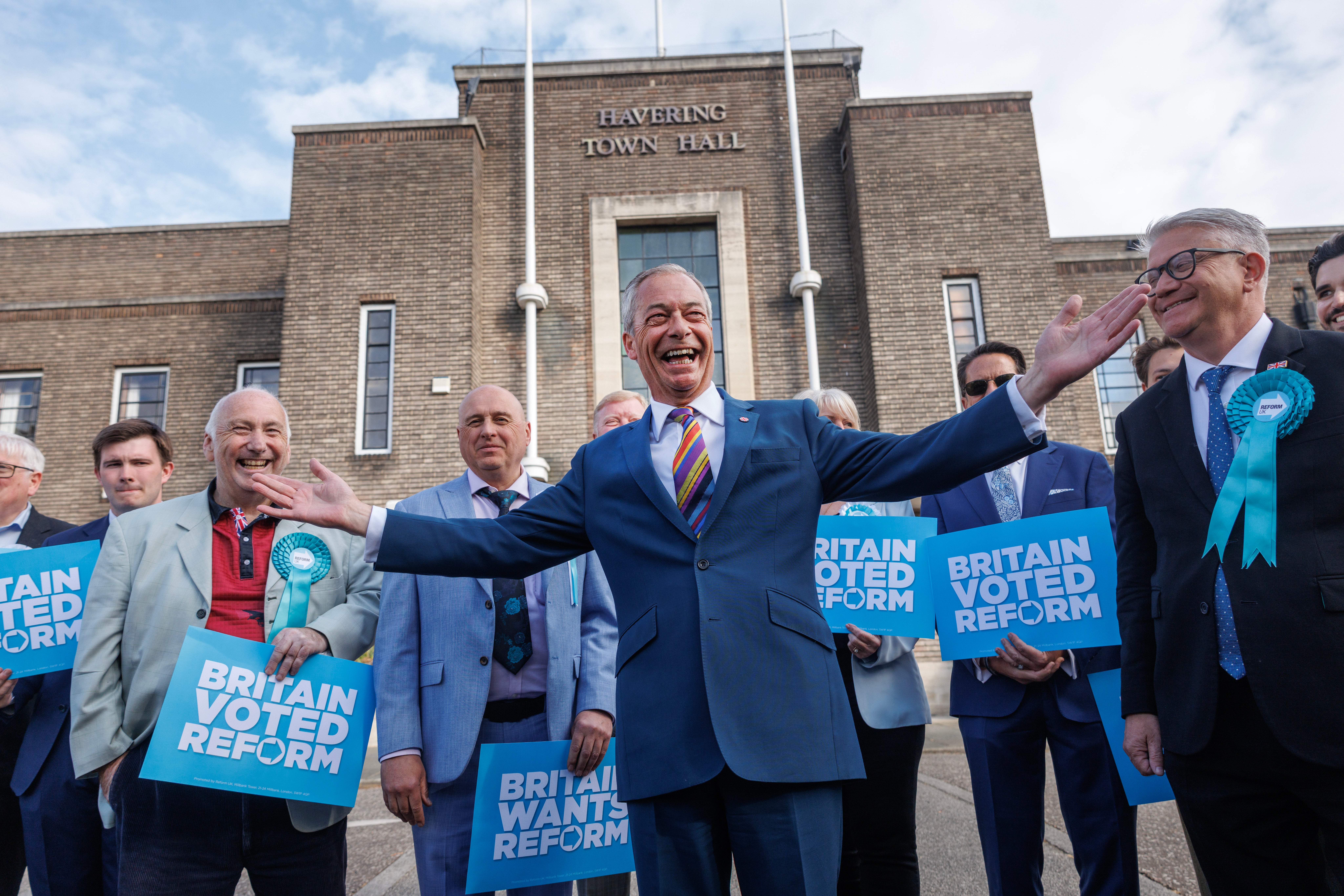 Farage celebrates Reform taking Havering council