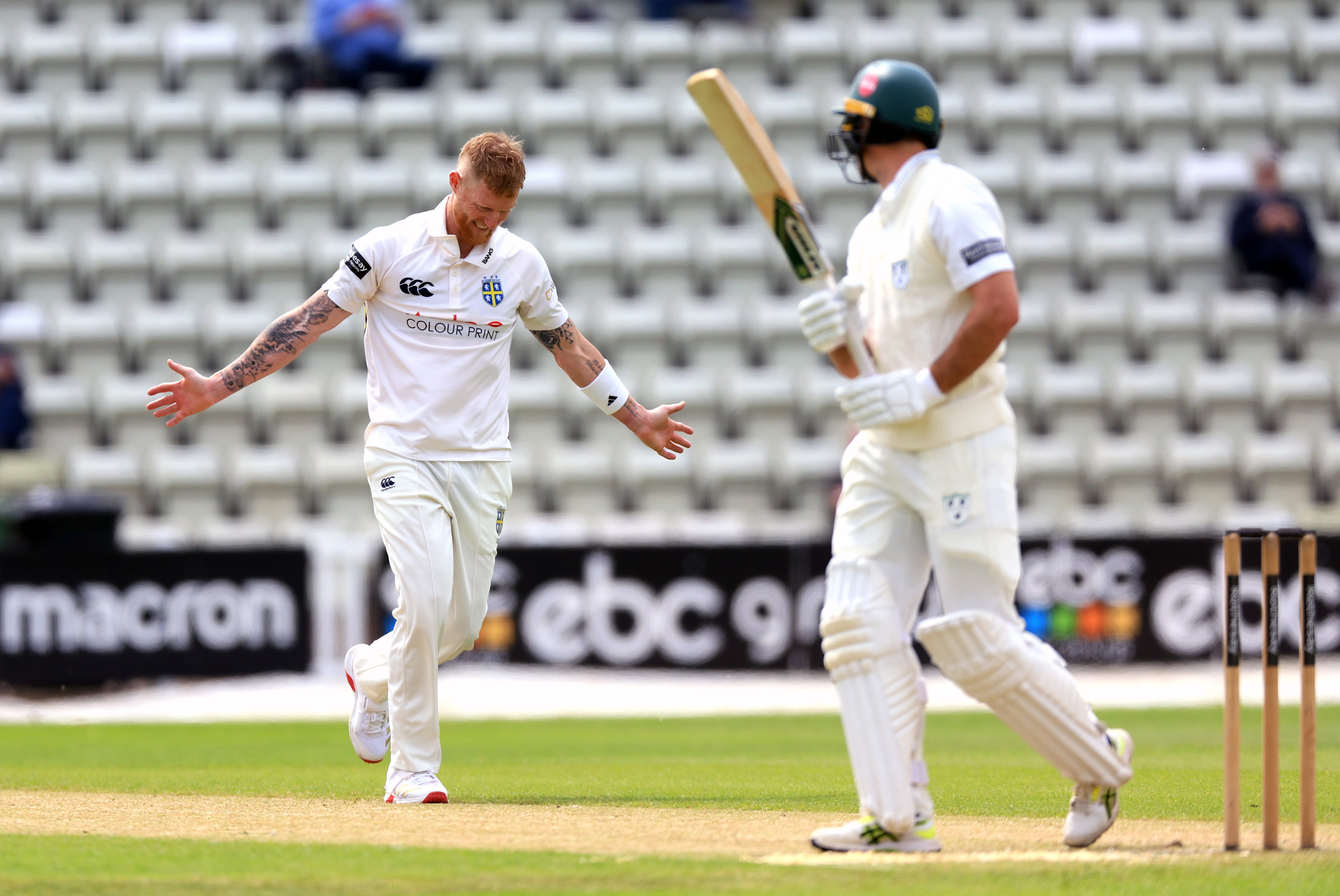 <p>Ben Stokes took the new ball for Durham against Worcestershire and dismissed Dan Lategan in his second over</p>